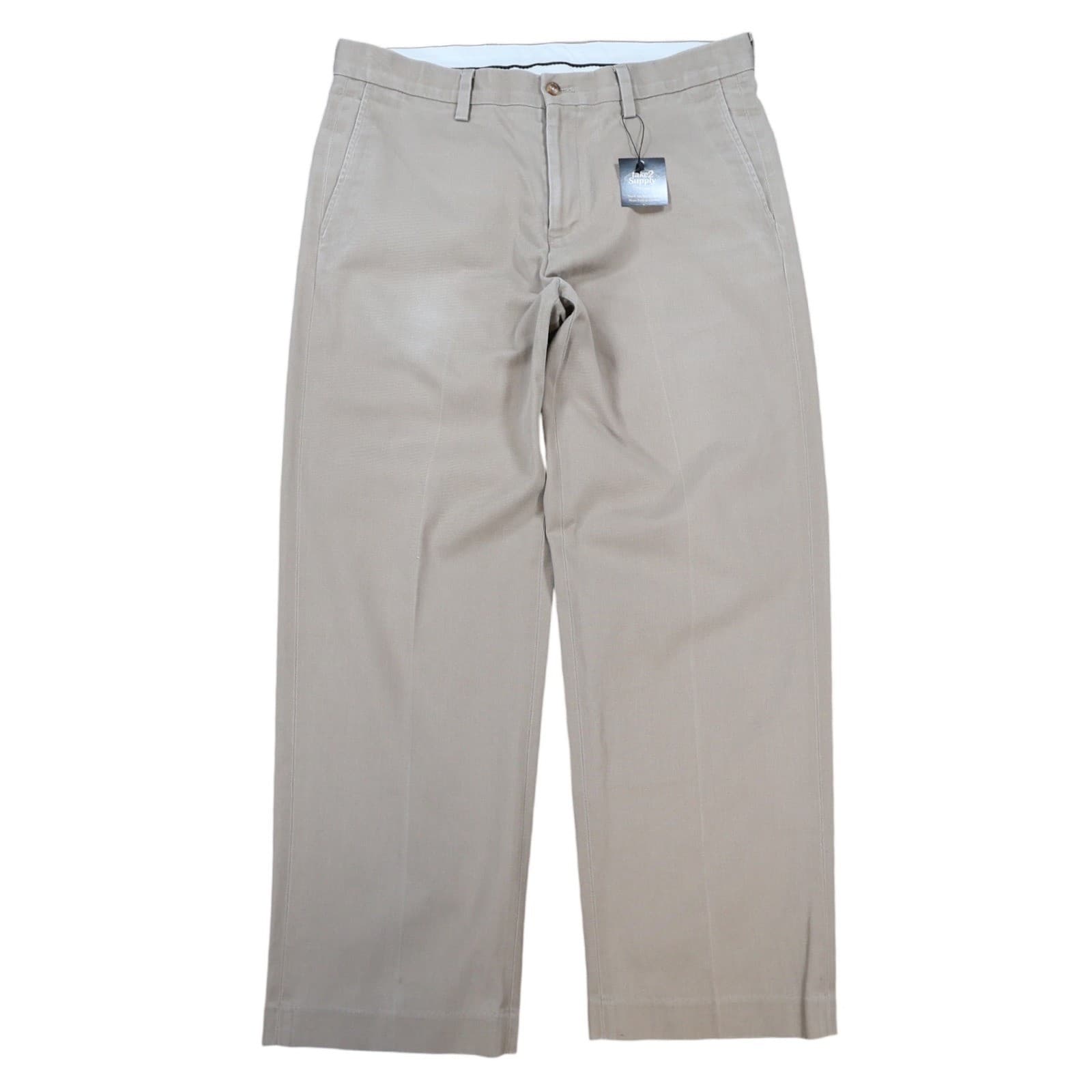 Eddie Bauer Chino Pants Mens 35x30 Tan Cotton Straight Fit Classic Khaki