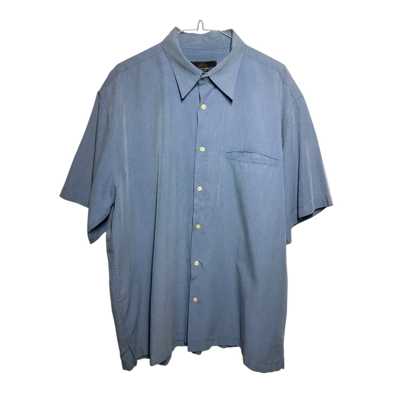 Weatherproof Men's XL Blue Button Down Shirt | Relaxed Fit Casual Everyday Top