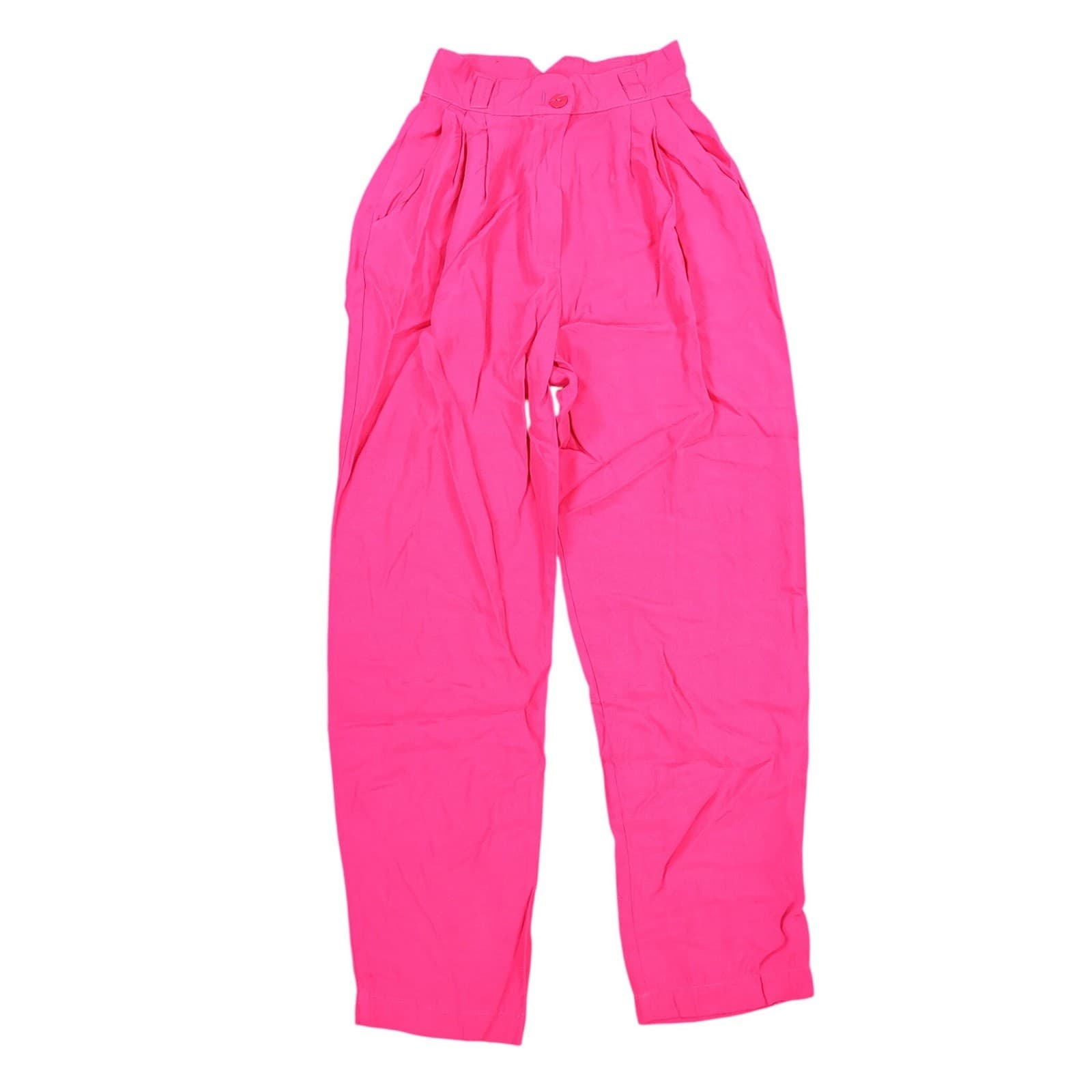 International Fashion Tapered Pants Womens S Pink Rayon High Rise Vintage 80s