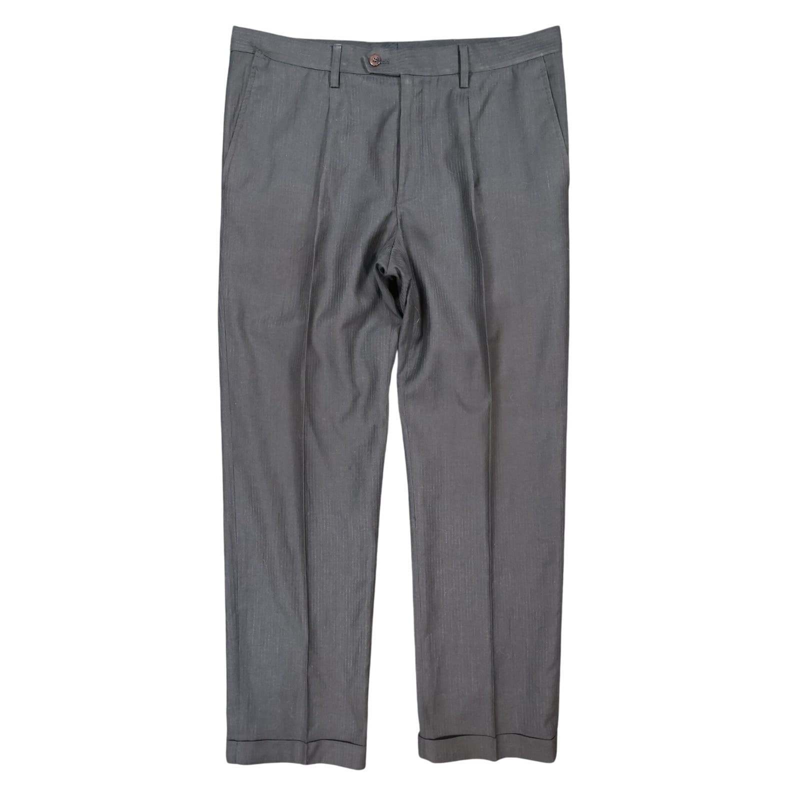 Tailor Đức Nhân Dress Pants Mens 34 Charcoal Super 180s Wool Cashmere Pleated