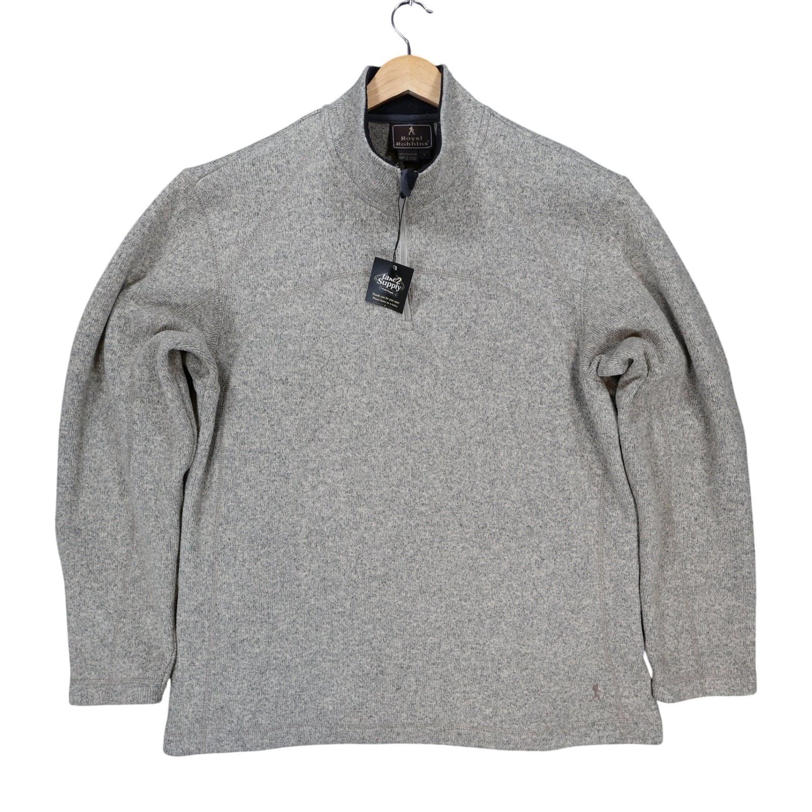 Royal Robbins Quarter Zip Pullover Mens Large Gray Excellent Outdoor Sweater