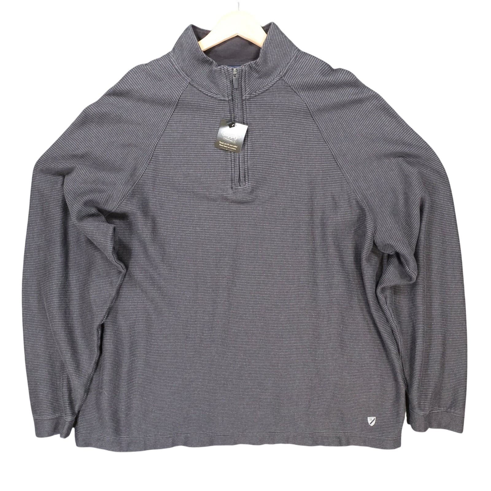 Cremieux Classics Quarter Zip Pullover Mens XXL Charcoal Excellent Striped