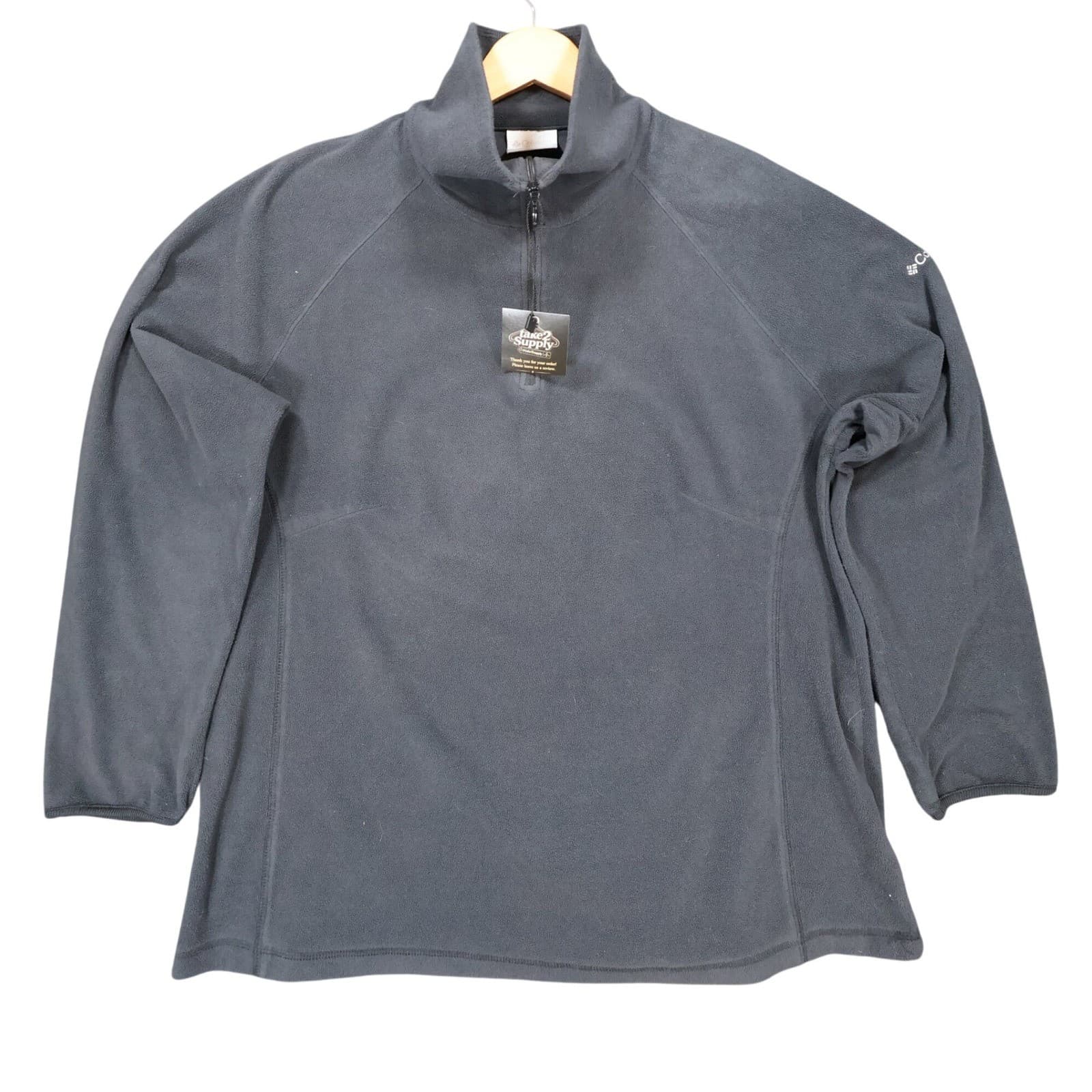 Columbia Fleece Pullover Womens 1X Charcoal Gray Excellent Quarter Zip Top