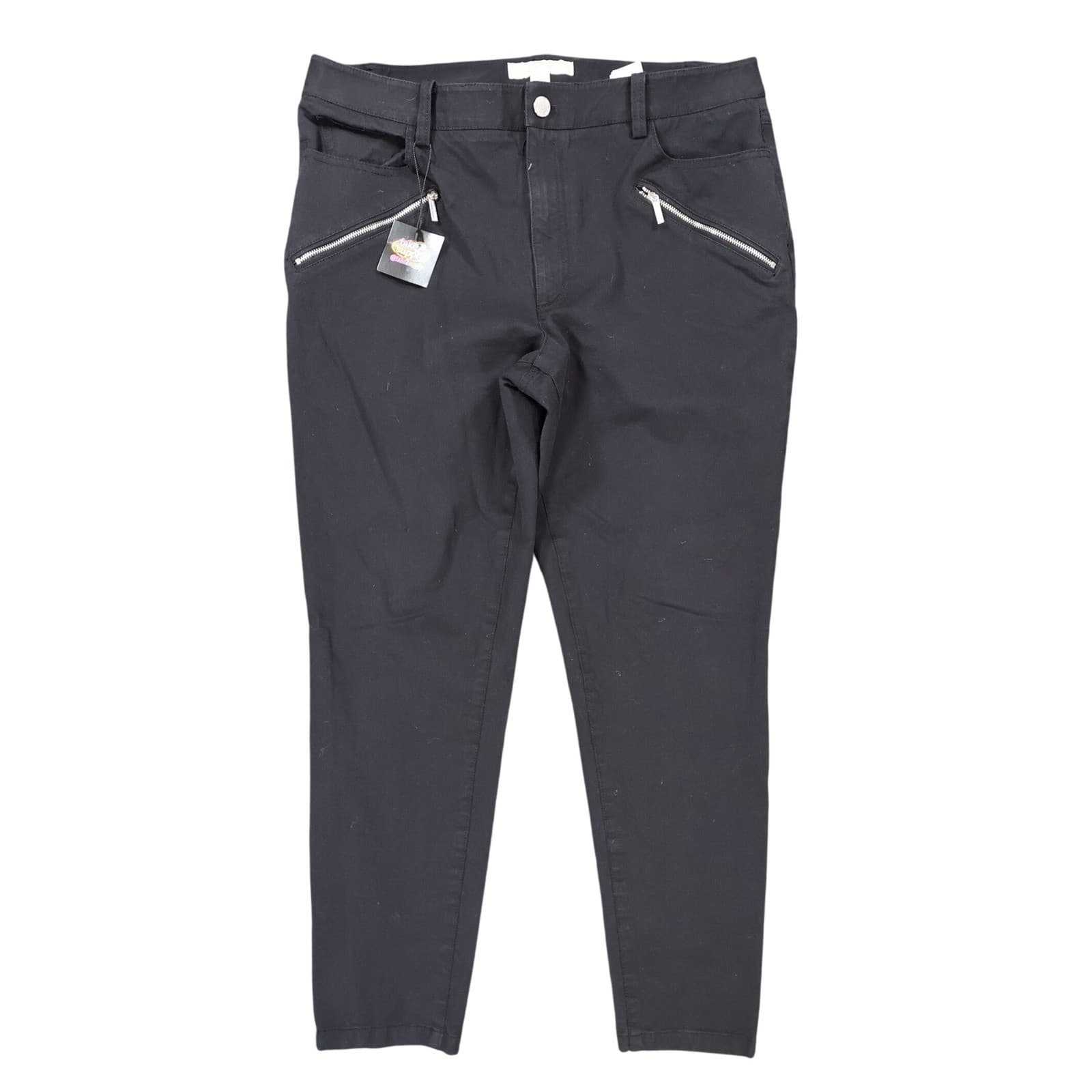 Michael Kors Pants Womens 14 Black Excellent Zipper Pocket Ankle Zip Skinny