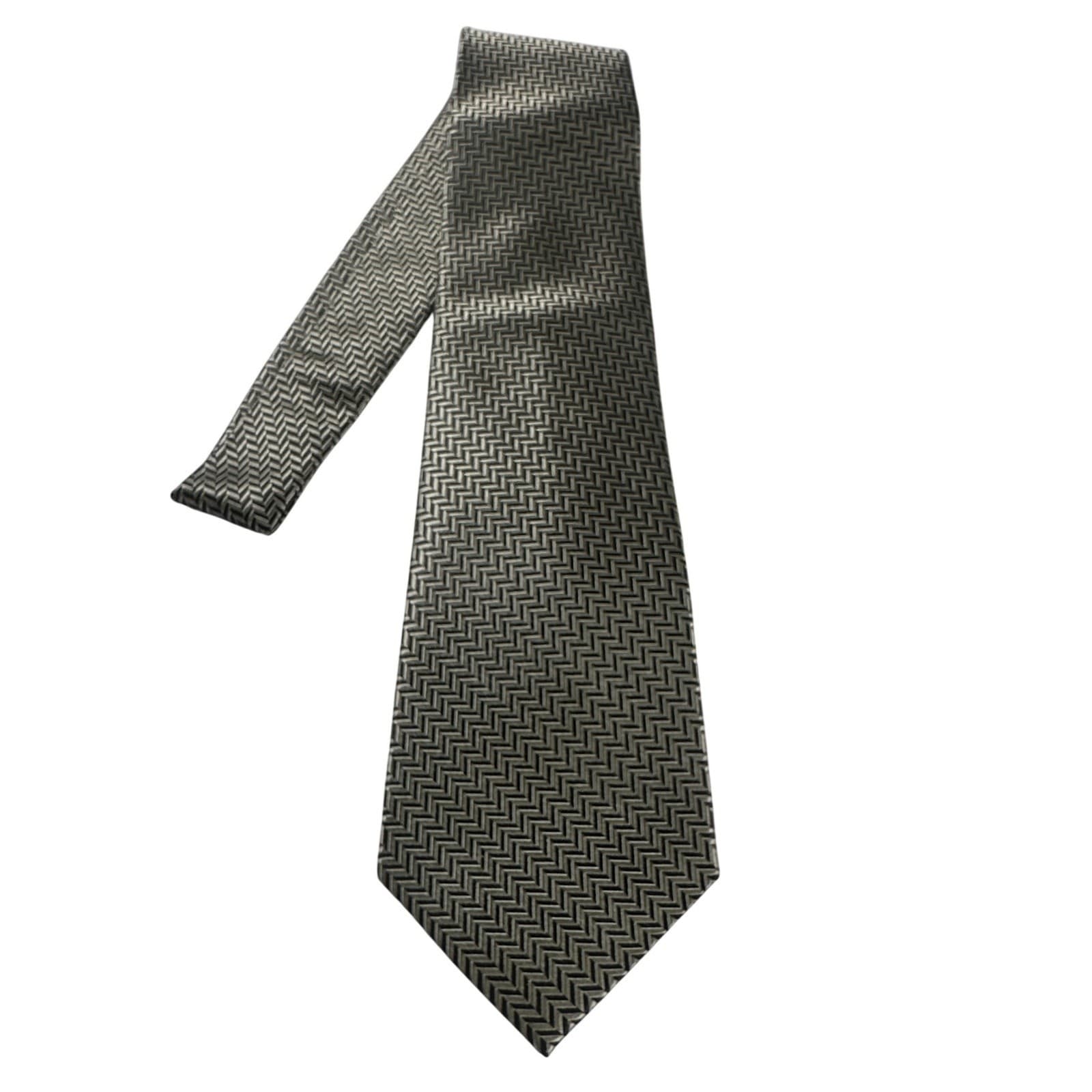 Paul Fredrick Mens 100% Silk Geometric Pattern Necktie Hand Made NWT