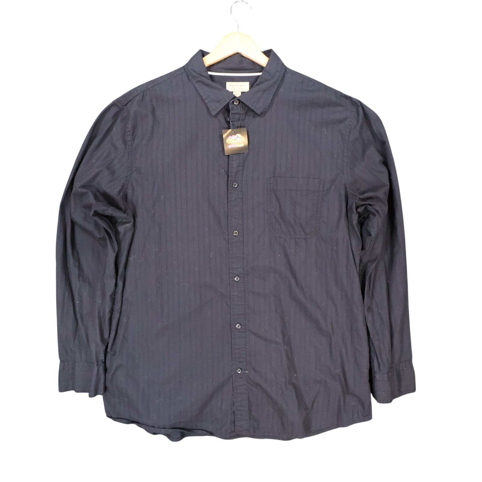 Sonoma Button Down Shirt Mens XL Black Excellent Casual Poplin Striped