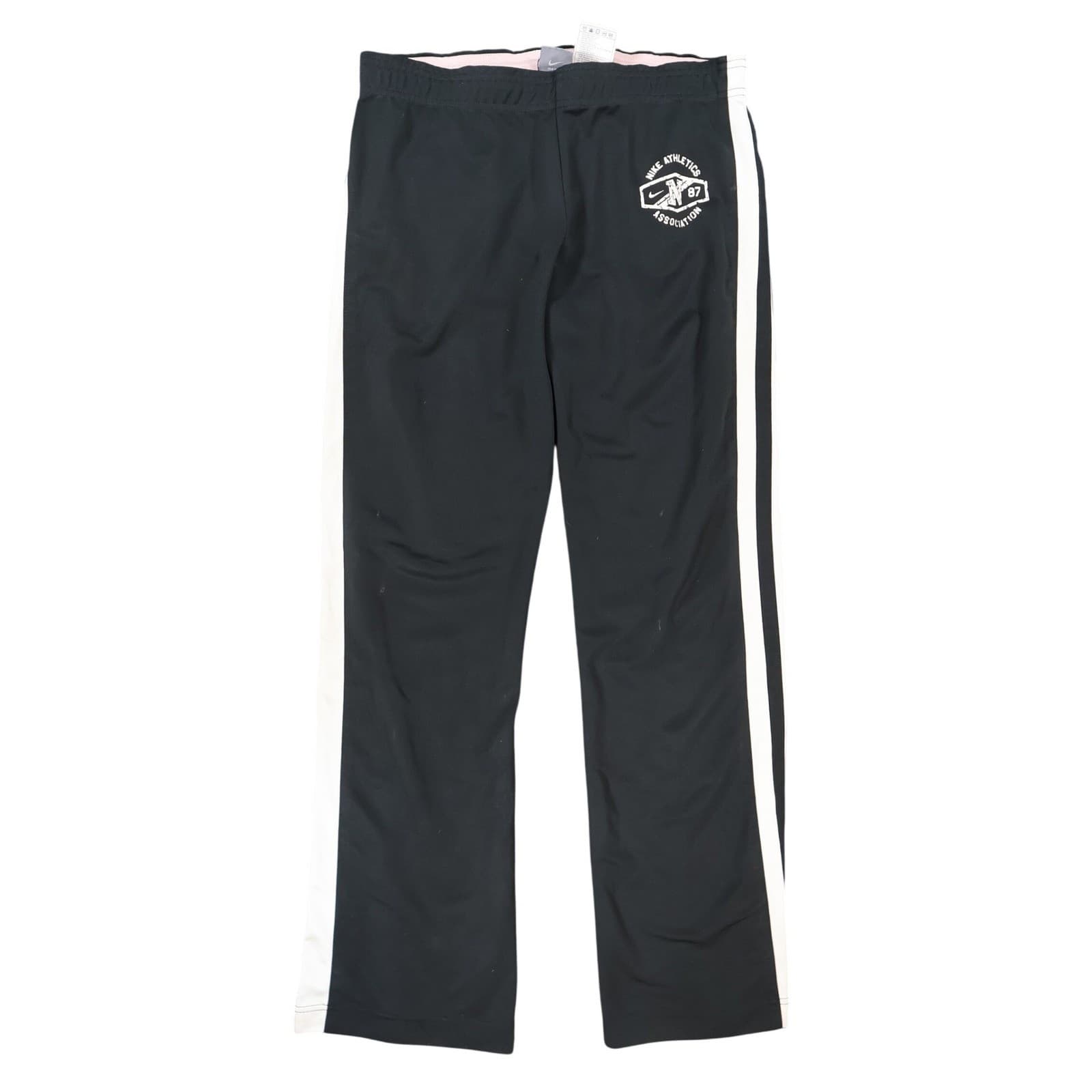 Nike Track Pants Girls M Black Excellent Side Stripe Athletics Logo