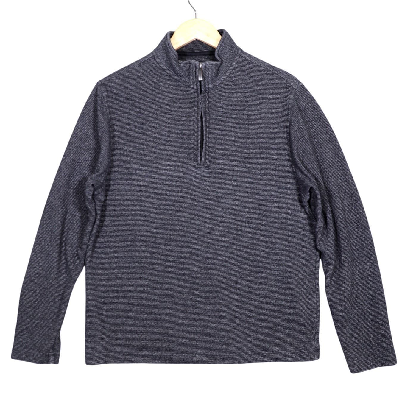 Van Heusen Men's Size Small Quarter Zip Pullover Sweater Dark Gray