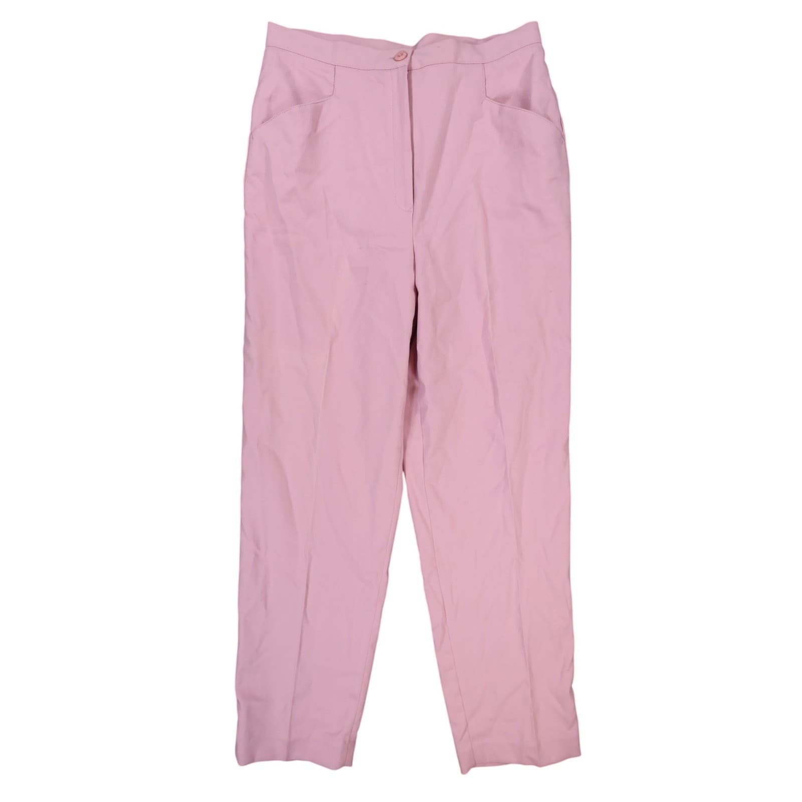 Petite Sophisticate Trousers Women 12 Pink Excellent High Rise Straight Leg