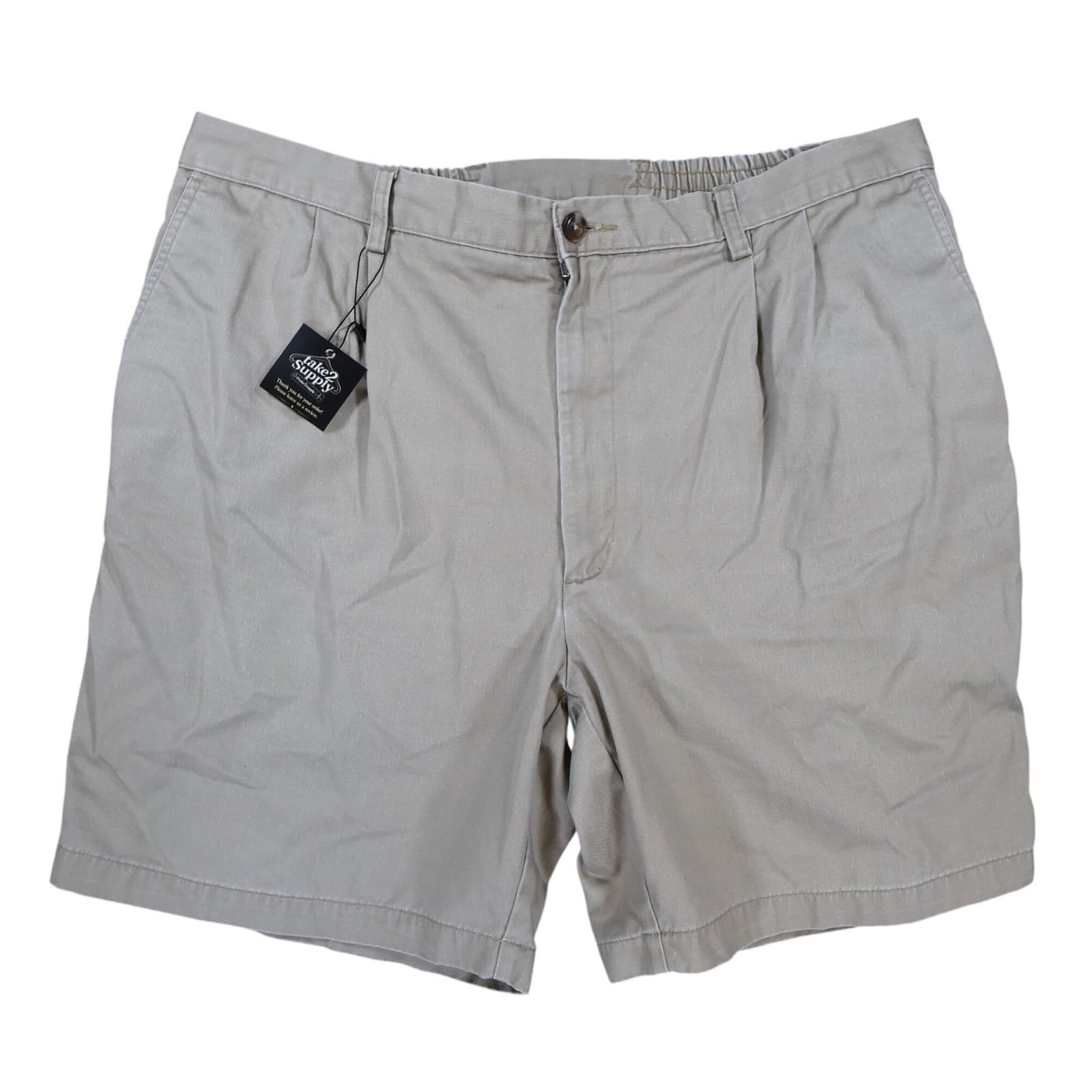 Roundtree & Yorke Shorts Mens 42 Tan Excellent Pleated Cotton Chino