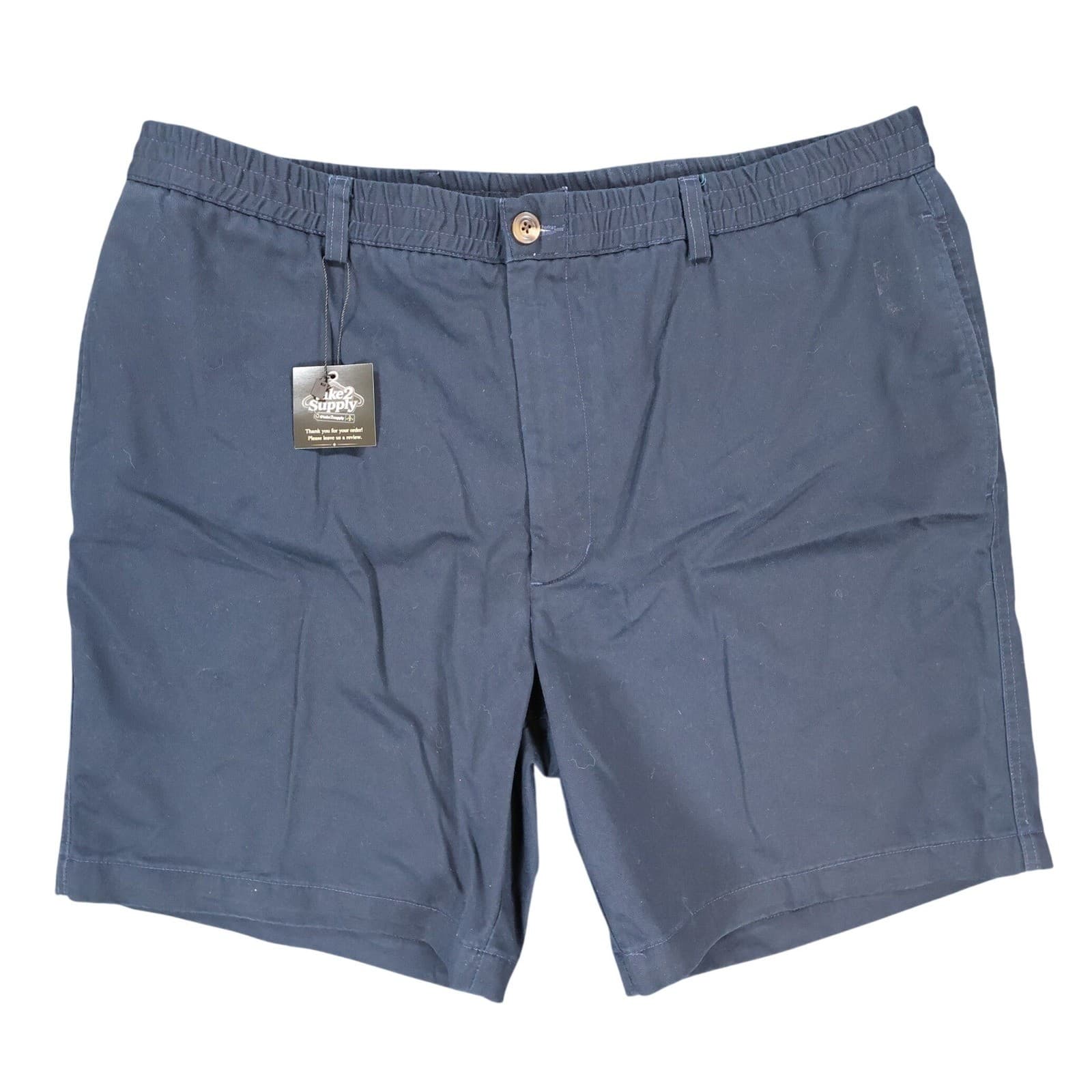 Roundtree & Yorke Shorts Mens 42 Blue Excellent Elastic Waist Easy Care Cotton
