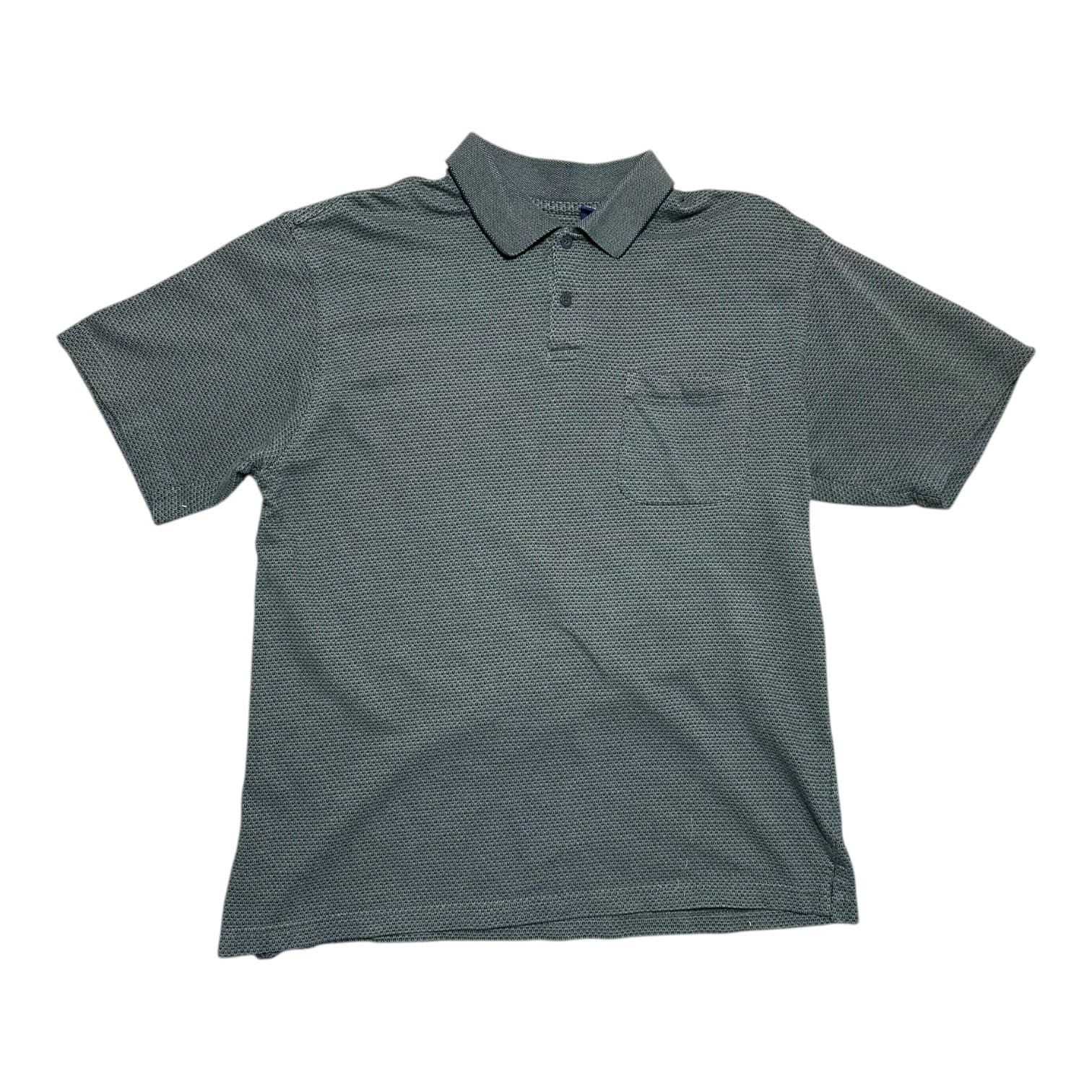 Arrow Men's L Sage Green Textured Polo Shirt Collared Casual Top