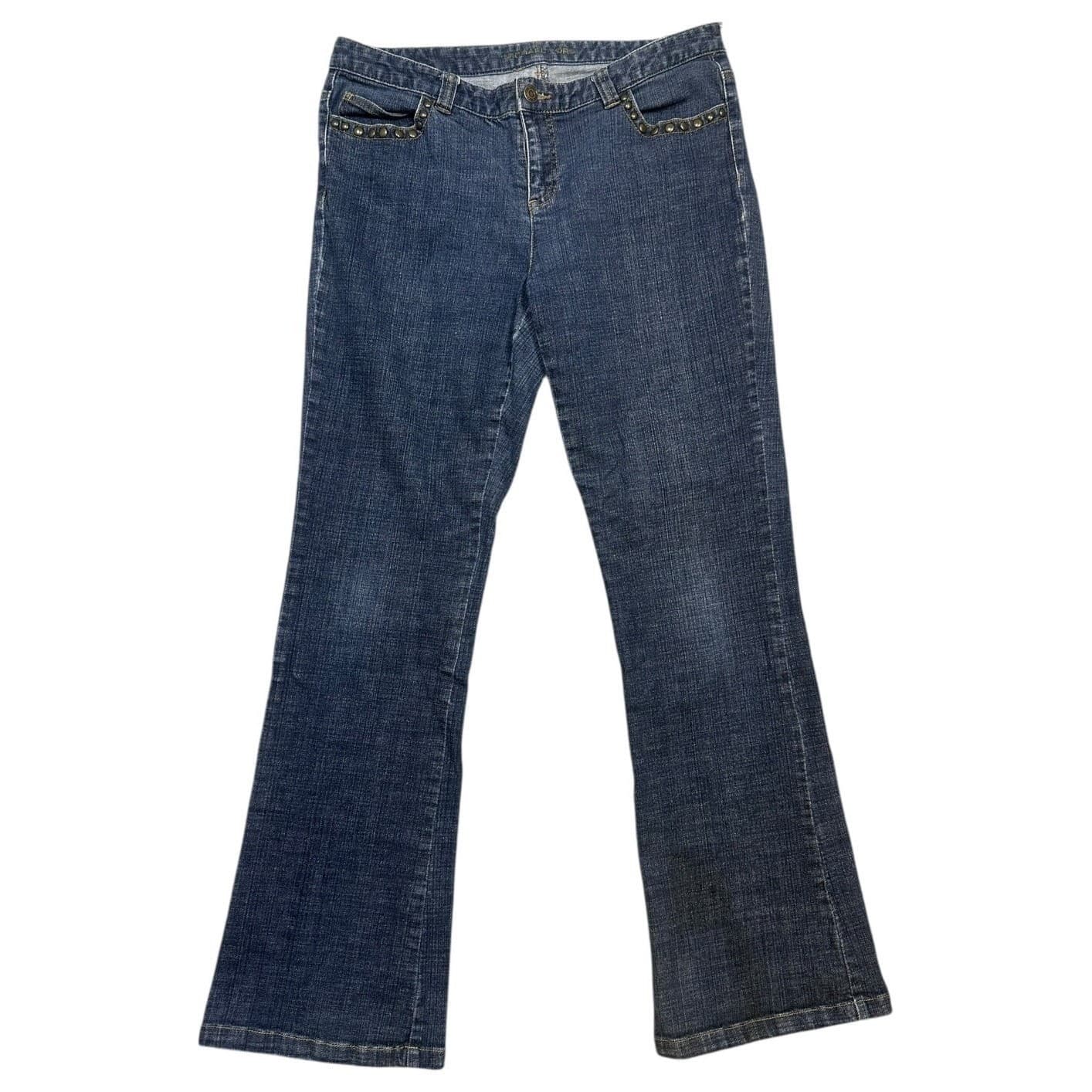Michael Kors Womens Jeans Size 10 Bootcut Studded Embellished Dark Wash