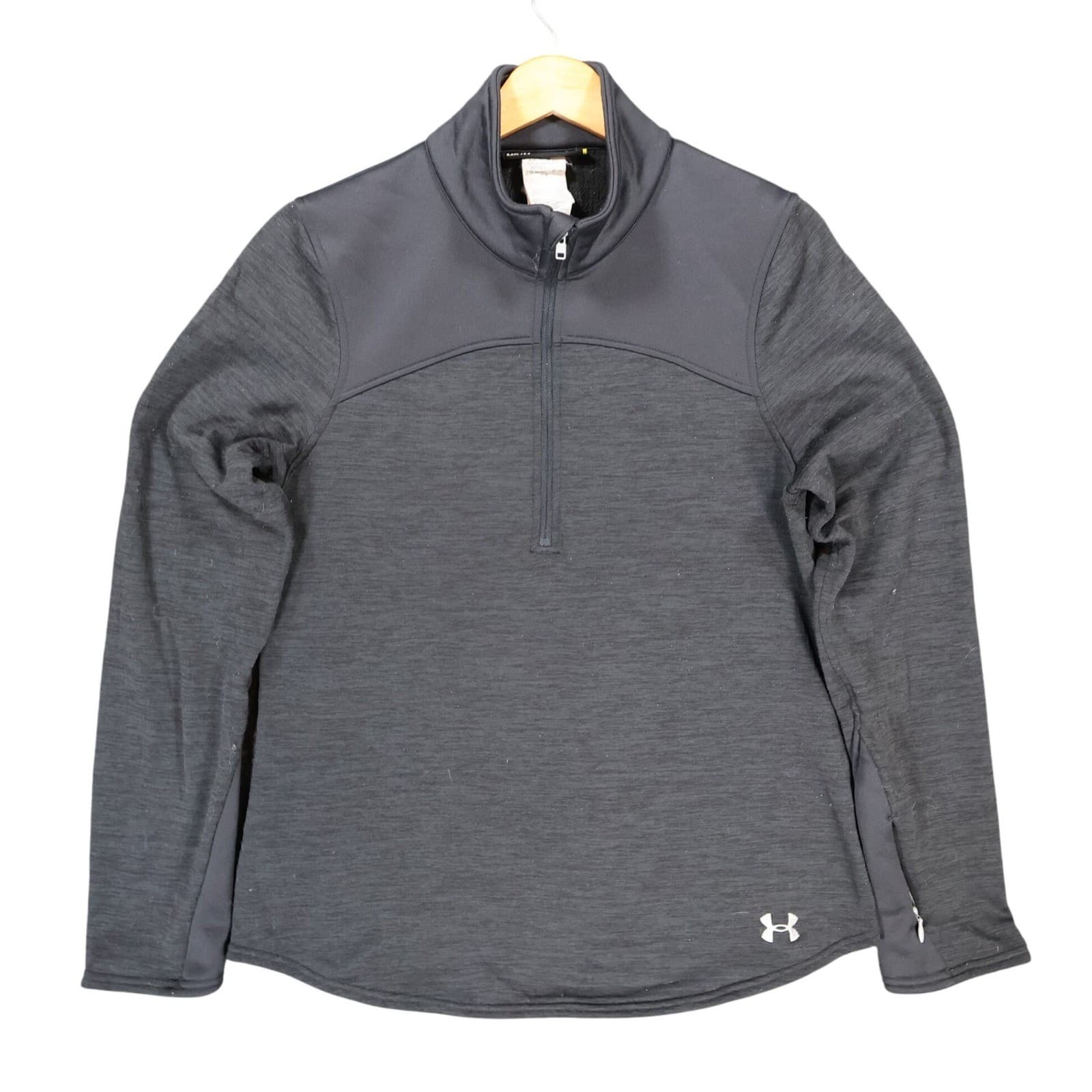 Under Armour ColdGear Quarter Zip Pullover Womens Medium Black Excellent Fitted