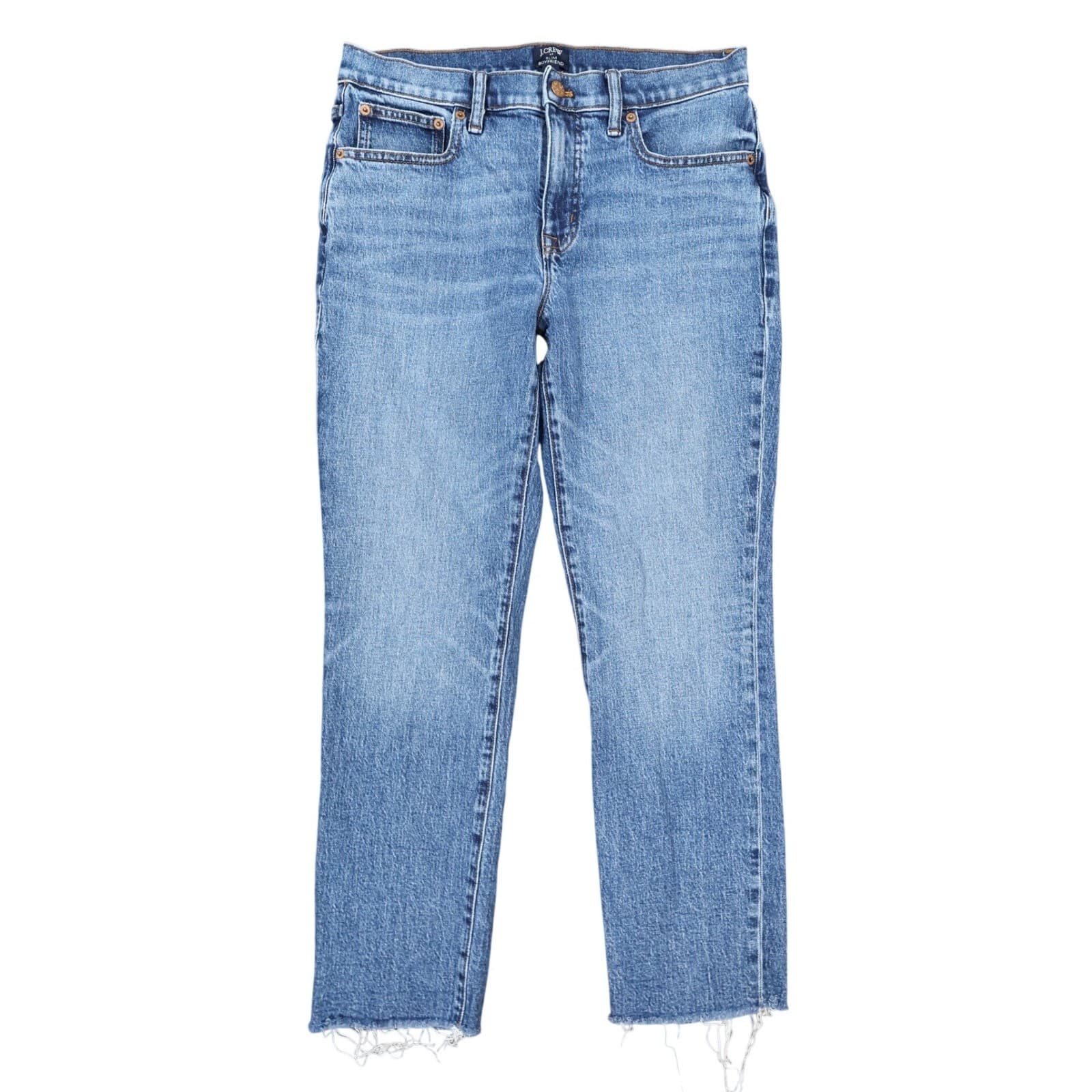 J.Crew Slim Boyfriend Womens 27 Blue Excellent Raw Hem Denim Jeans