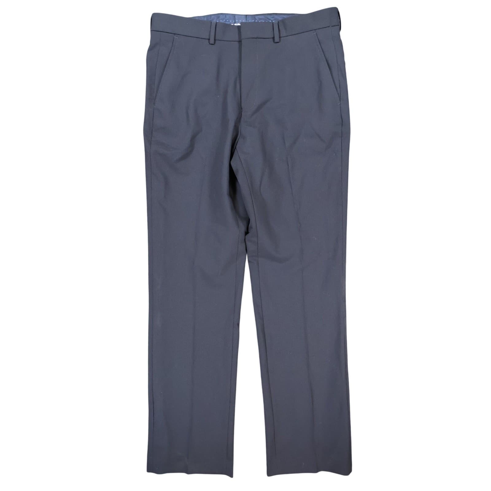 Nautica Dress Pants Mens 34W/32L Navy Blue Excellent Flat Front Stretch