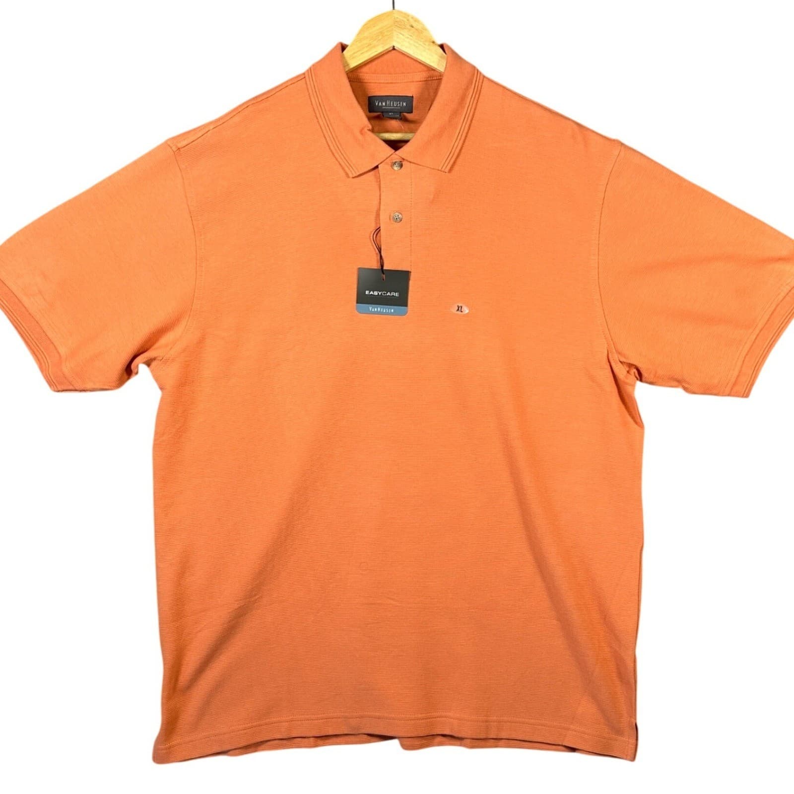 Van Heusen Men's Orange Easy Care Cotton Polo Shirt XL