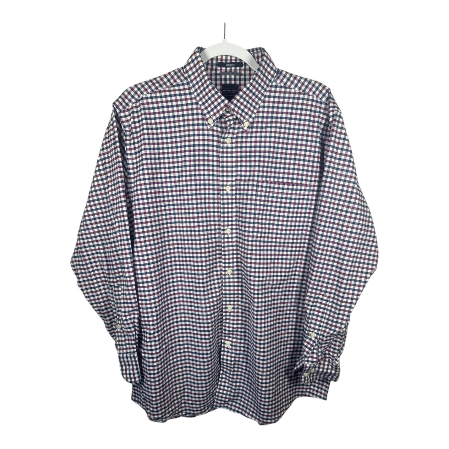 Dockers Men’s Large Checkered Button-Down Shirt Classic Fit Casual