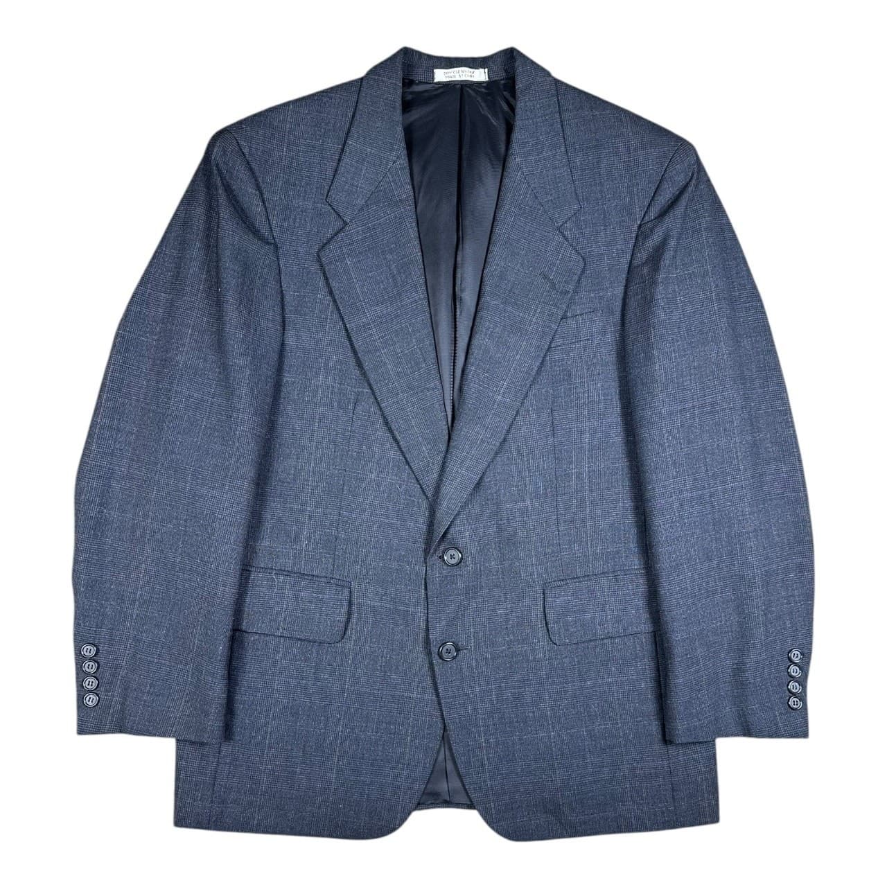 Oscar de la Renta Blazer Mens 42R Blue Glen Plaid Hand Tailored Jacket