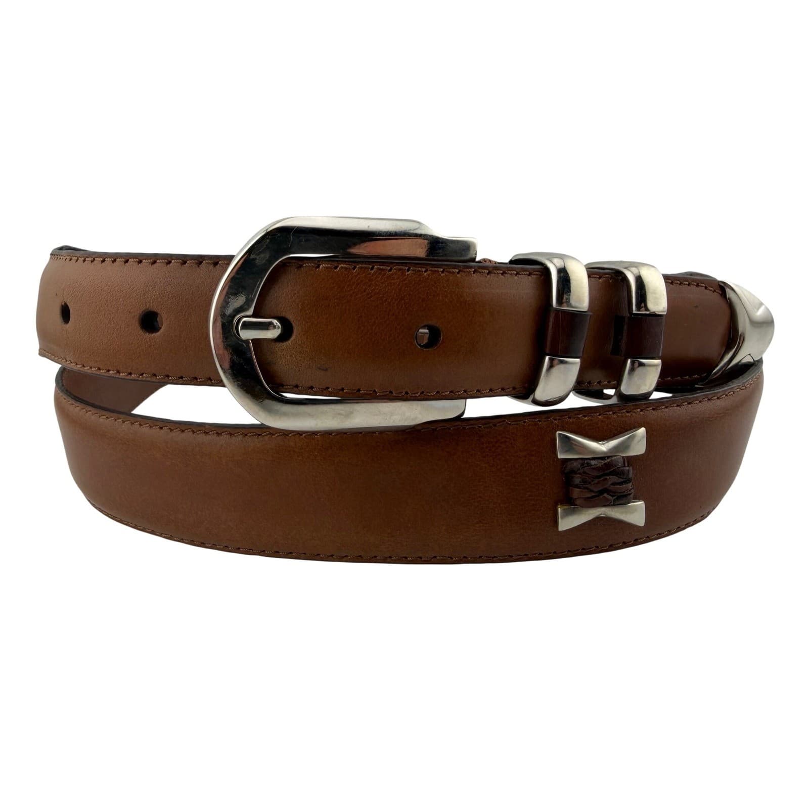 Paul Fredrick Leather Belt Mens 44 Tan Genuine Leather Handcrafted Argentina