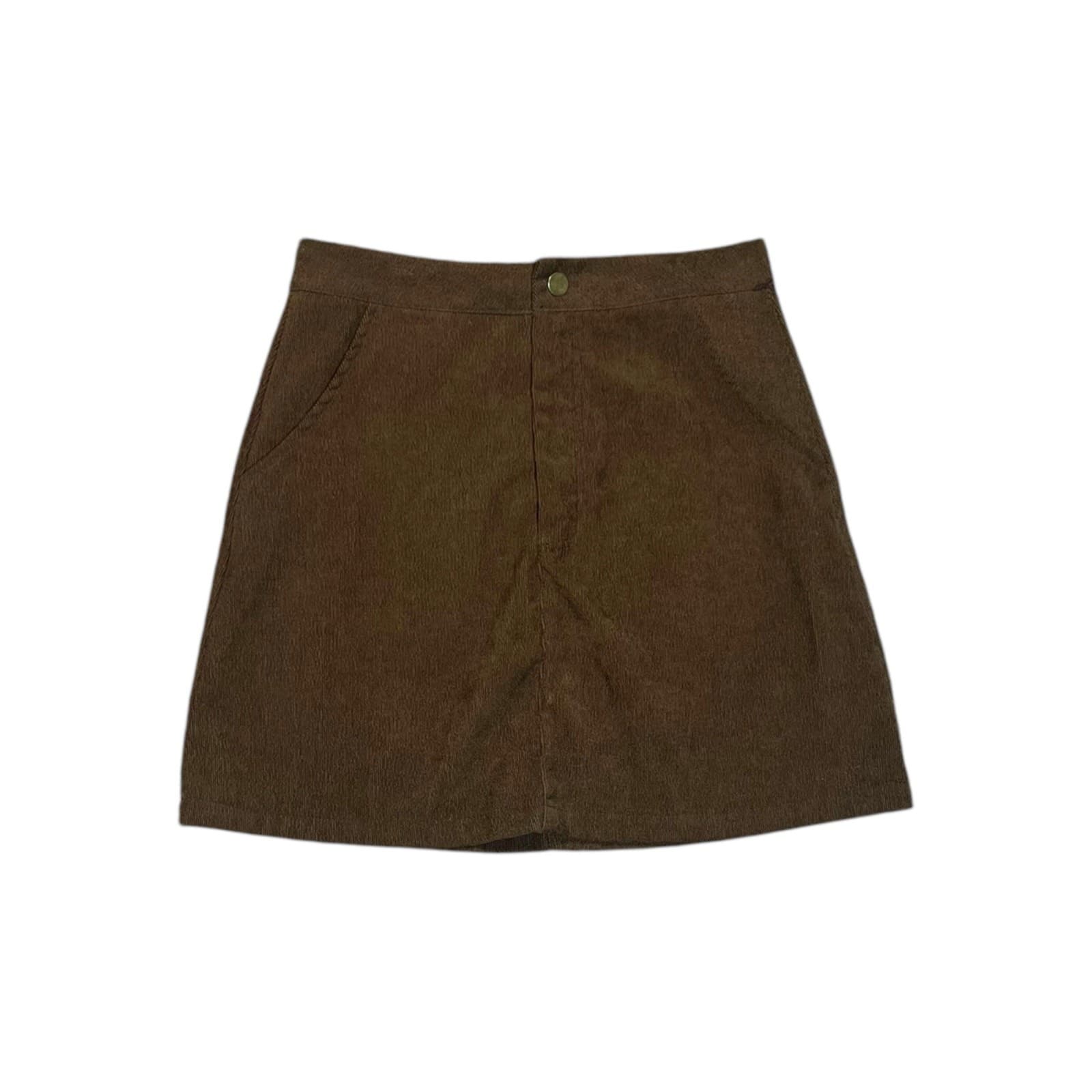 Romwe Women's Brown Skirt Size Small Mini Skirt Soft Casual