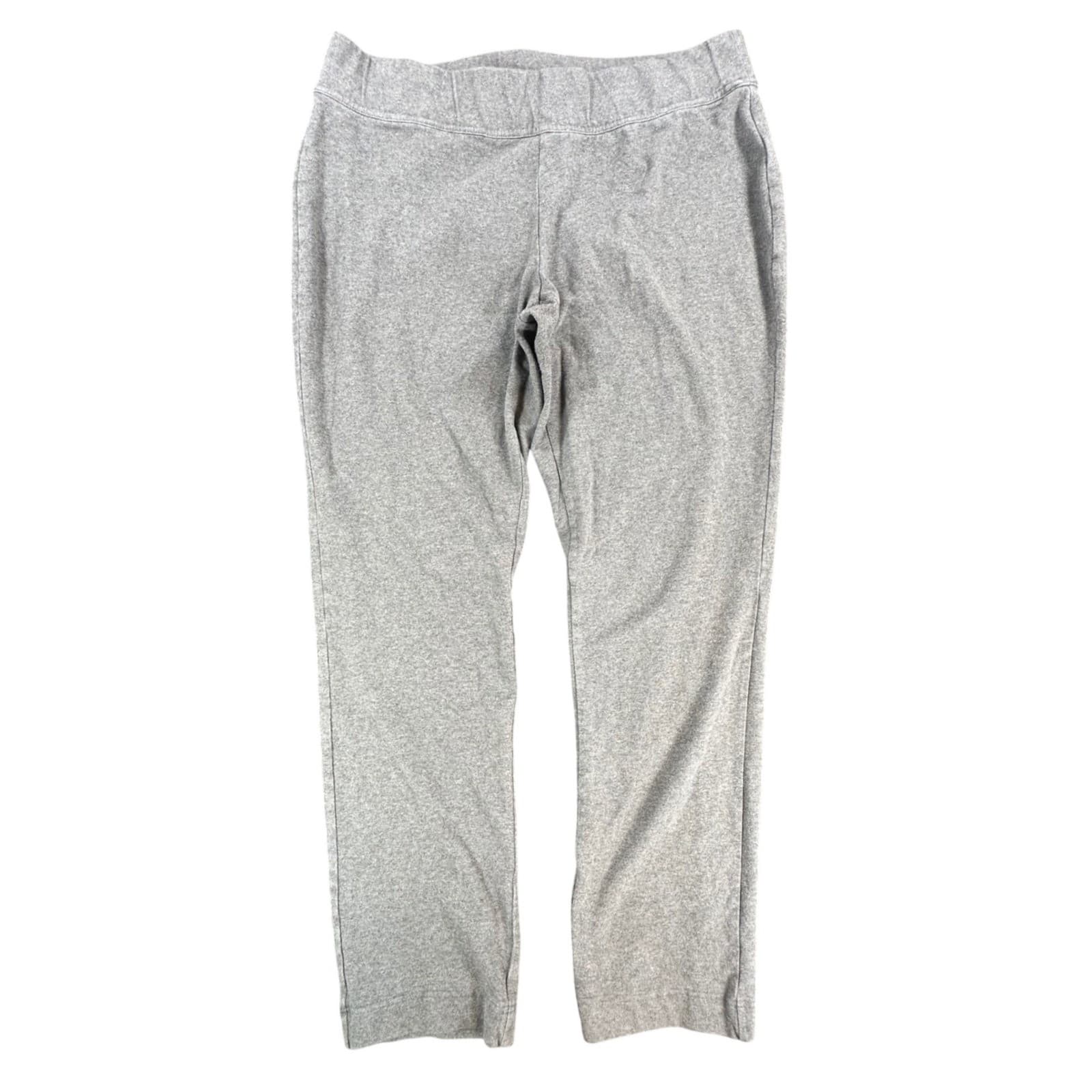 Lands' End Starfish Knit Pants Womens Large 14-16 Gray Cotton Stretch Straight
