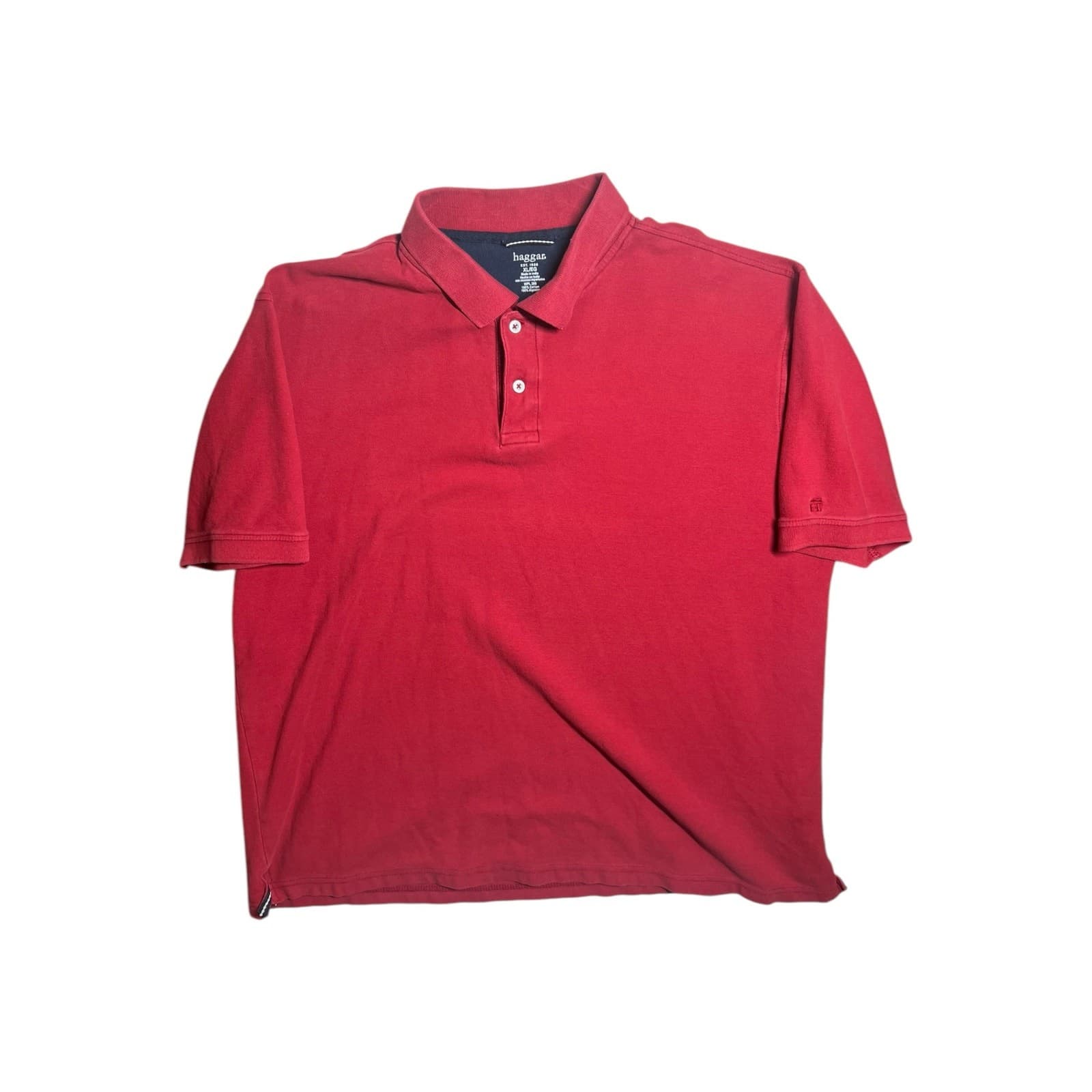 Haggar Men’s XL Red Polo Shirt Short Sleeve Casual Classic