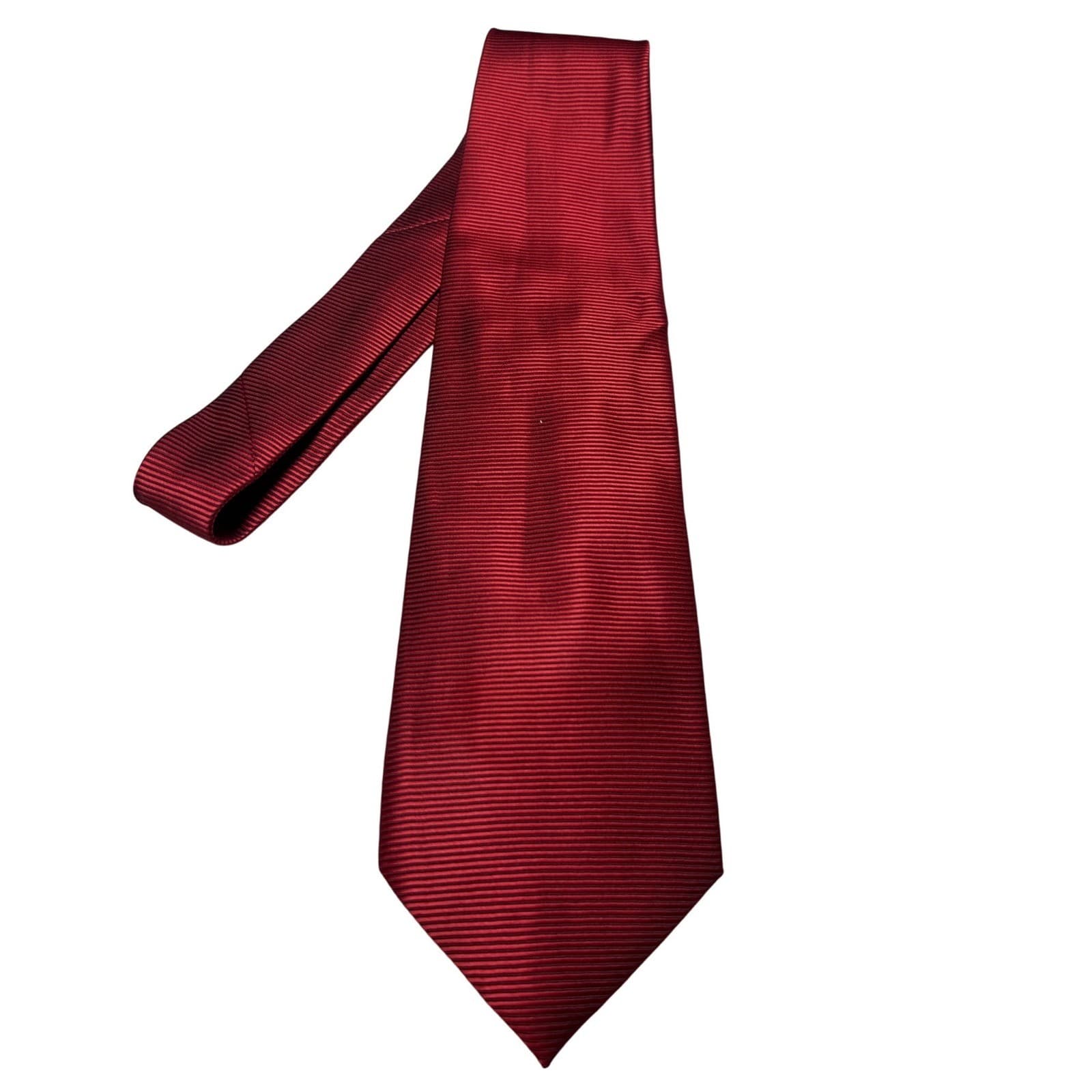 Vintage San Marino Mens Burgundy Red Ribbed Silk Necktie Italy New York