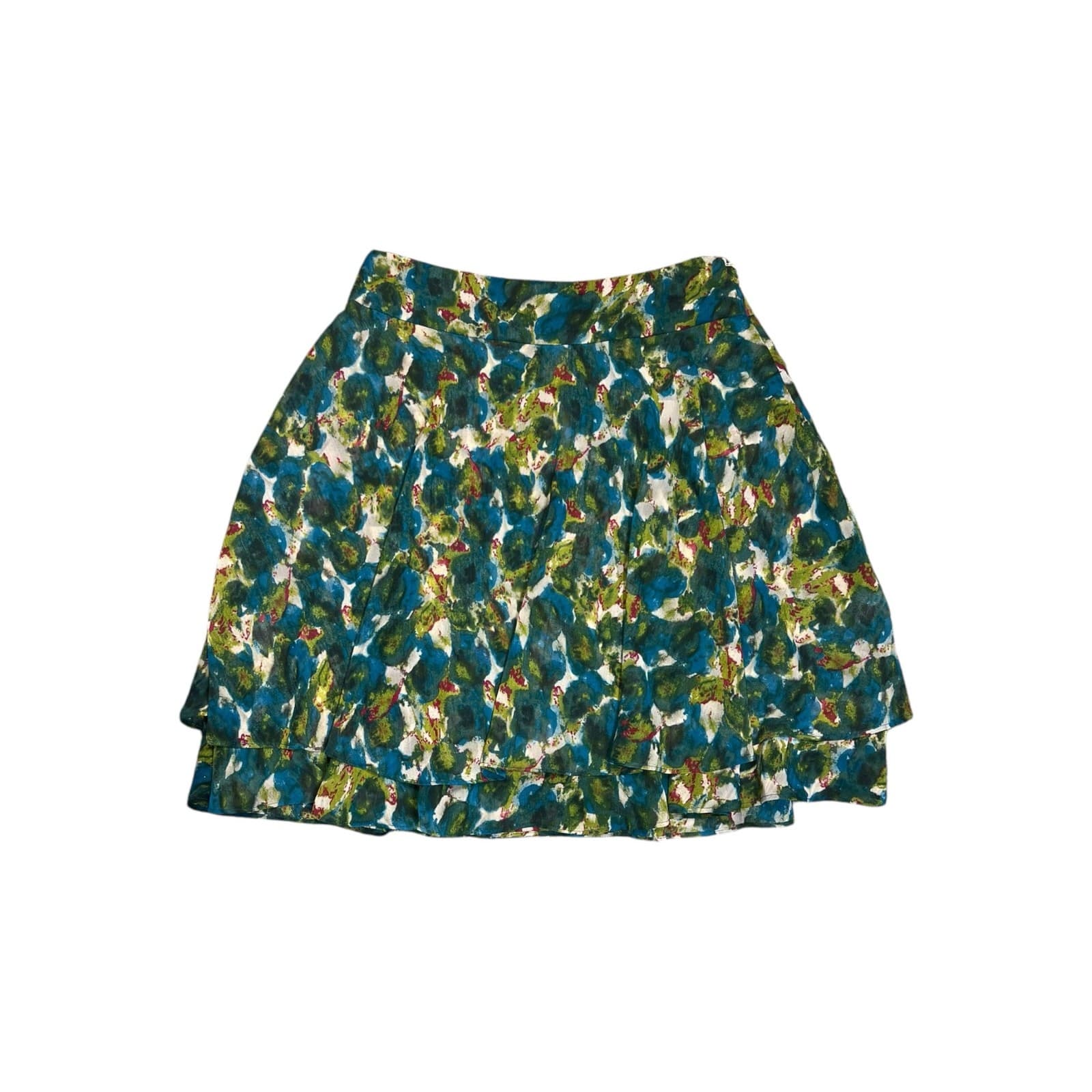 Trulli Women’s Size 2 Green & Blue Colorful Skirt – Vibrant Modern Style
