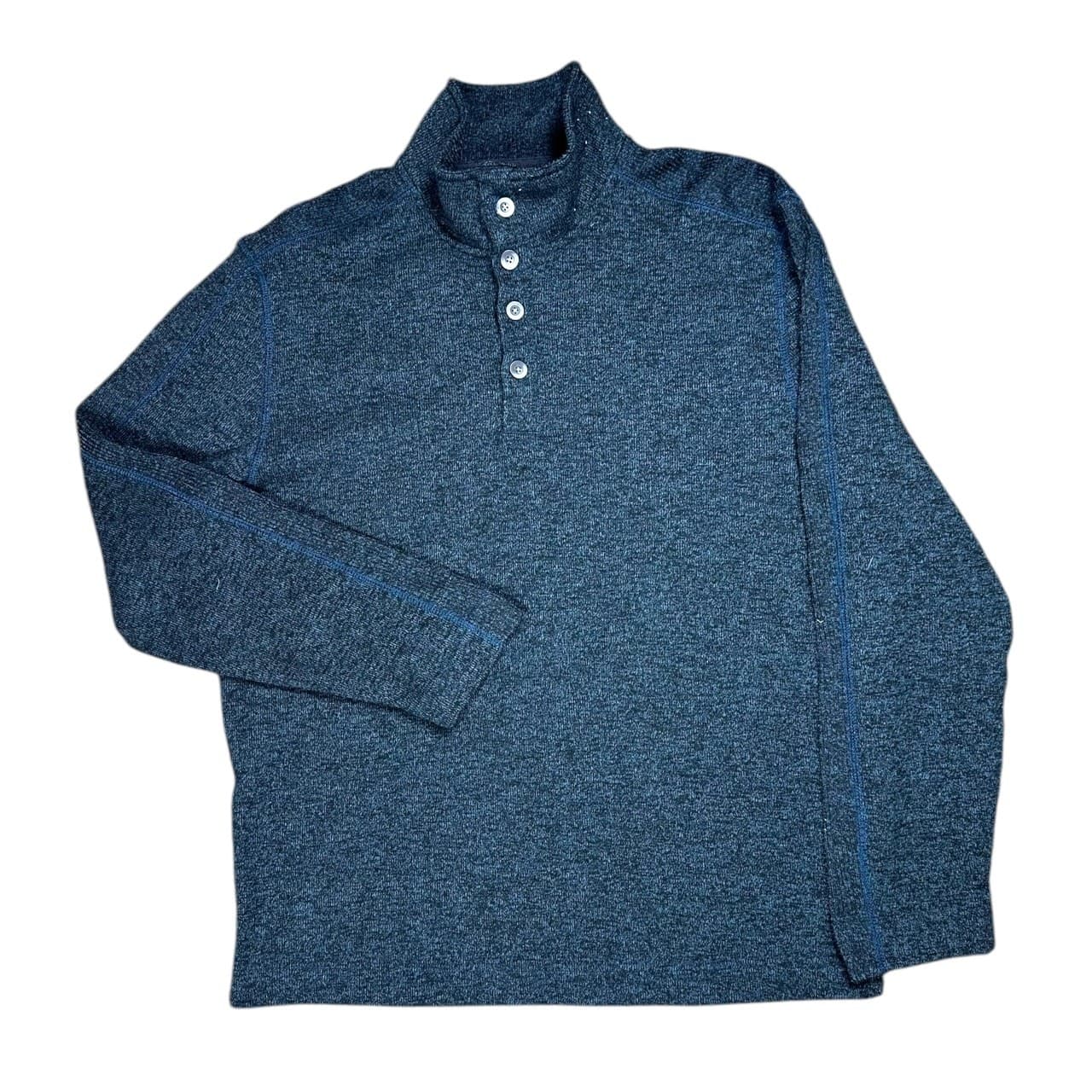 Van Heusen Men’s XL Navy Quarter-Button Textured Pullover Sweater