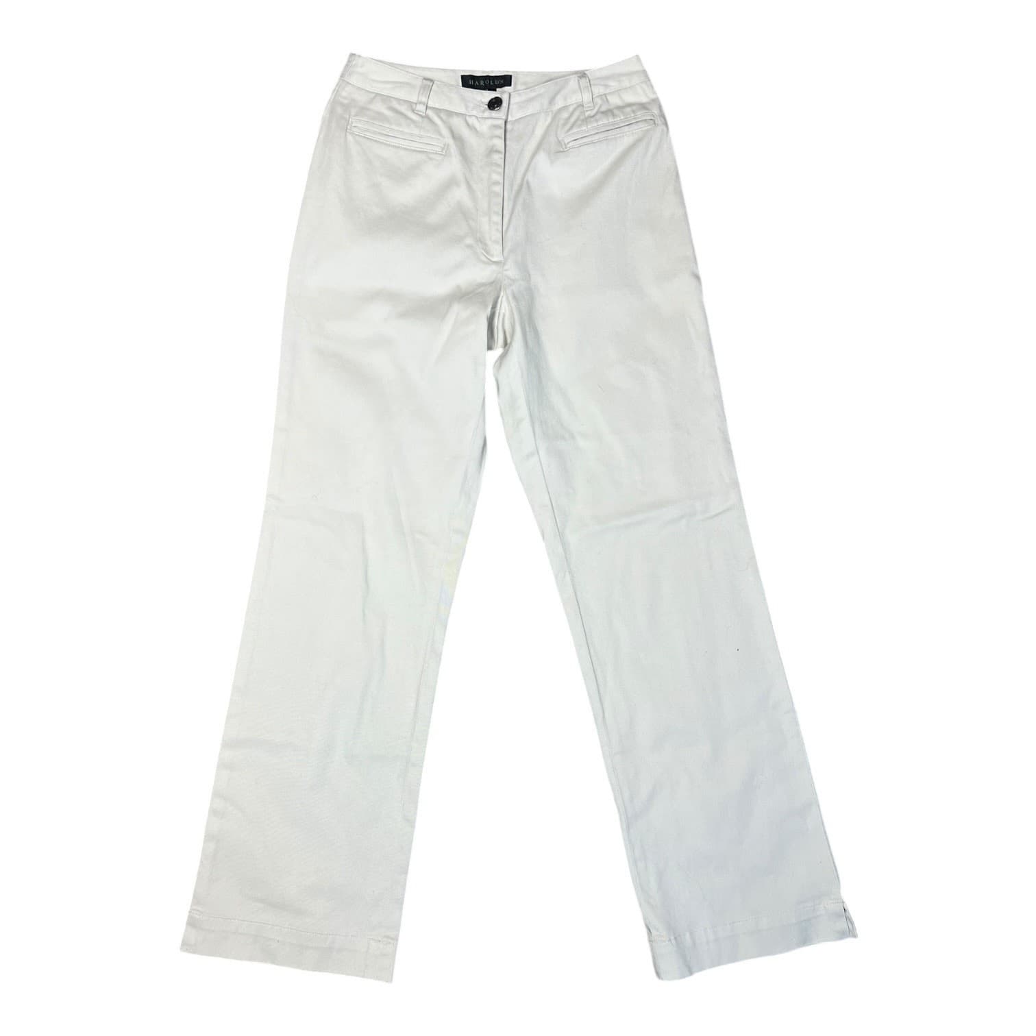 HAROLDS Women's White Wide Leg Trousers Classic Fit Casual Pants Size 0
