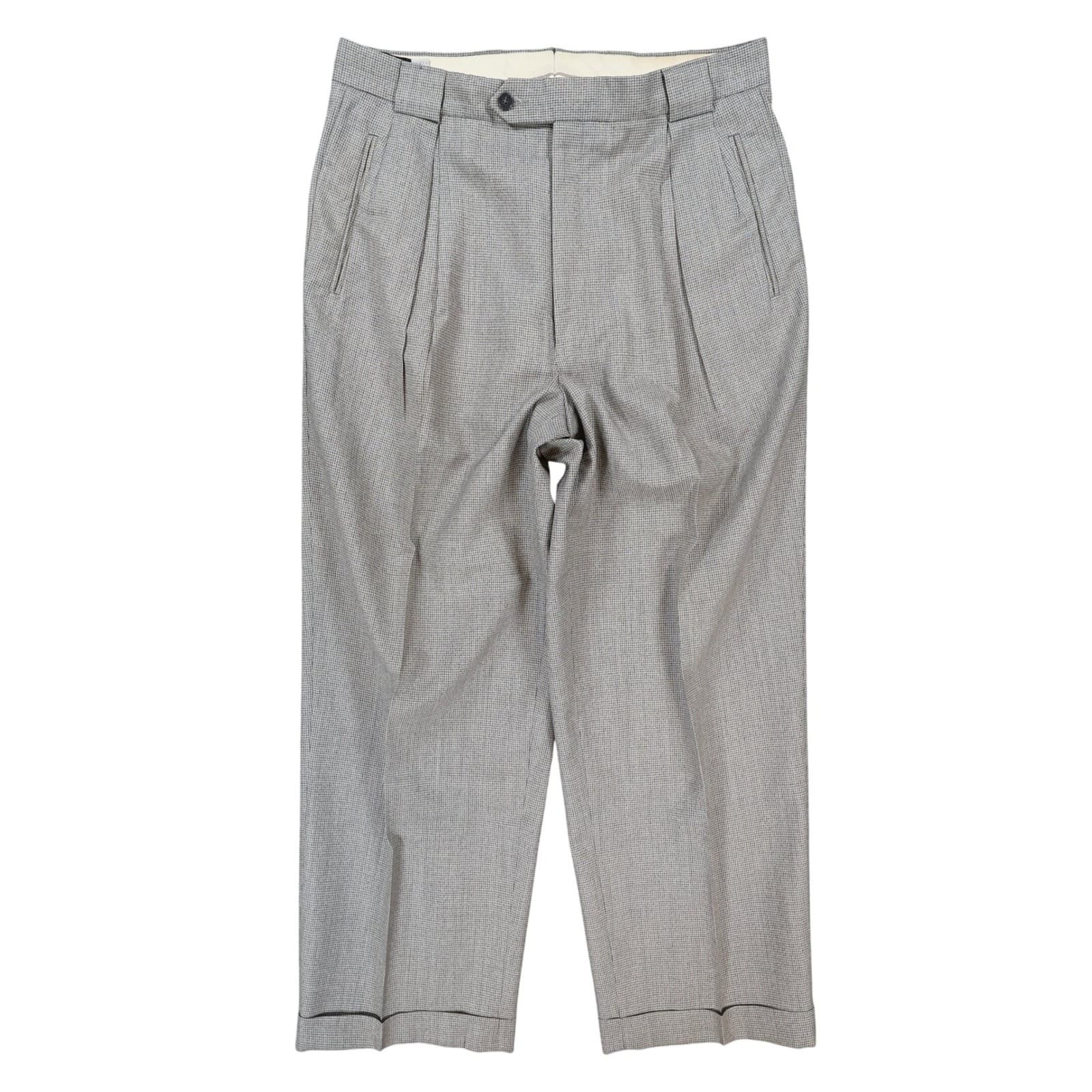 Tallia Uomo Dress Pants Mens 34R Gray Wool Blend Pleated Cuffed Trousers