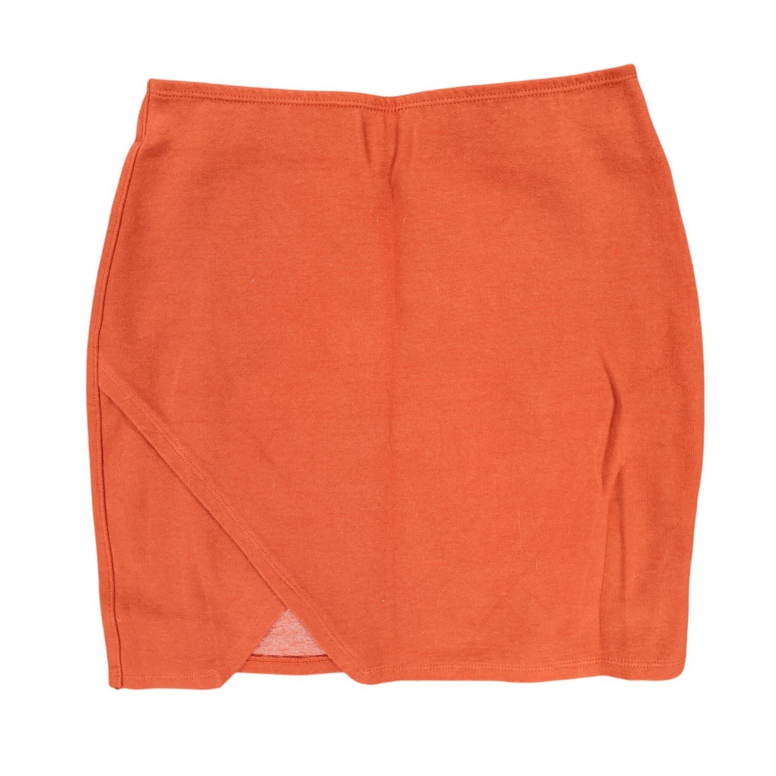 Abercrombie & Fitch Mini Skirt Womens XS Orange Cotton Blend Wrap Front Slim