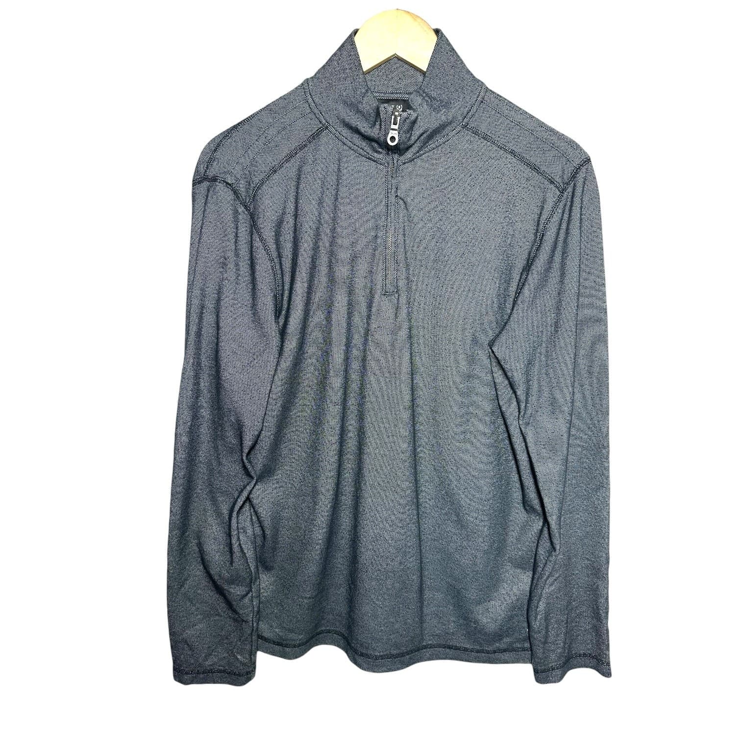 APT. Size 9 Men's Size M Lightweight Gray Performance Quarter-Zip Pullover Top