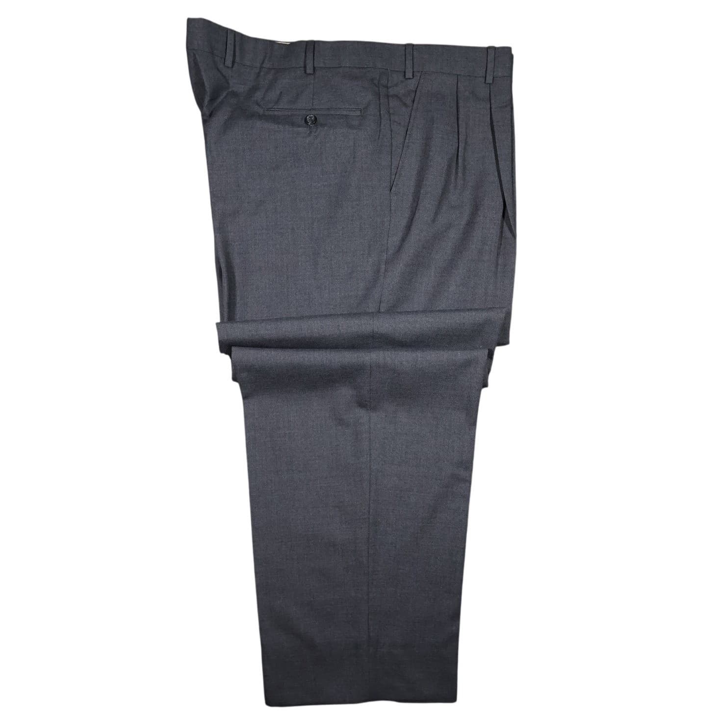 Paul Fredrick Dress Pants Mens 44 Gray Wool Blend Pleated