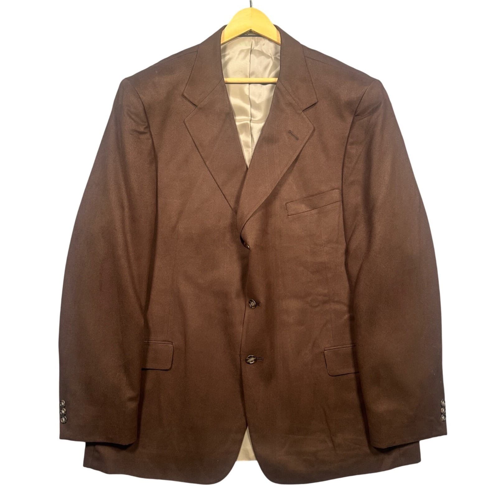 Norm Thompson Mens 48R Brown 3-Button Blazer Sport Coat Classic Professional