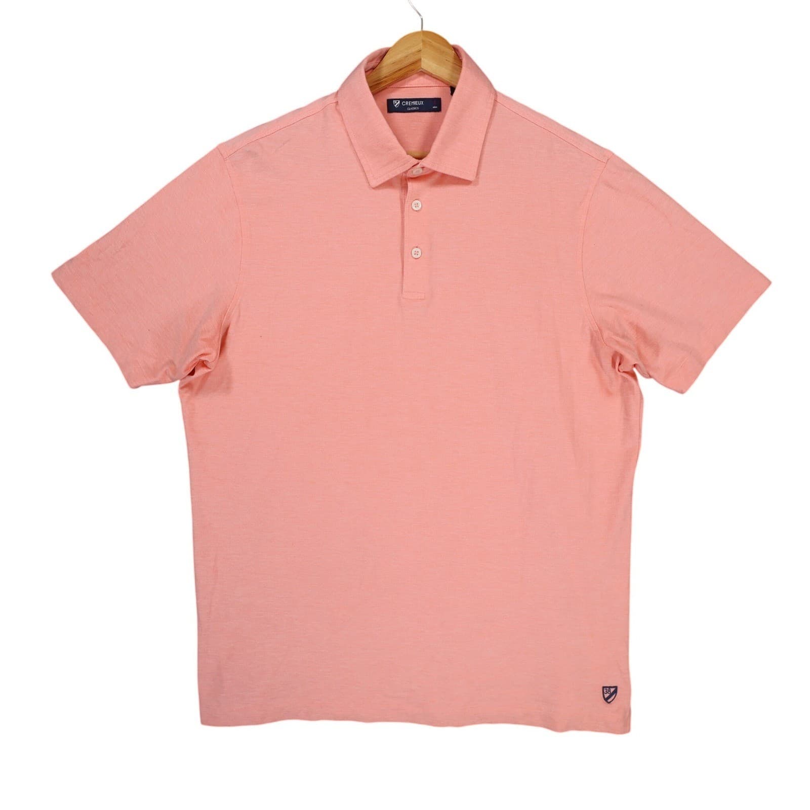 Cremieux Polo Shirt Mens L Pink Pima Cotton Spandex Stretch Classic Casual Golf