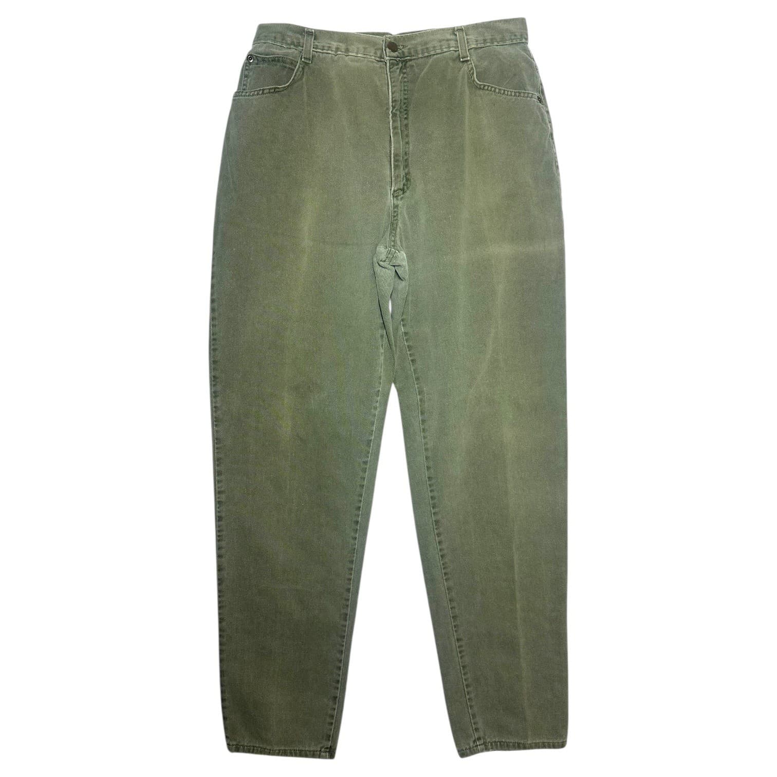 Hunt Club Womens 18 Tall Olive Green High Rise Straight Leg Jeans Cotton