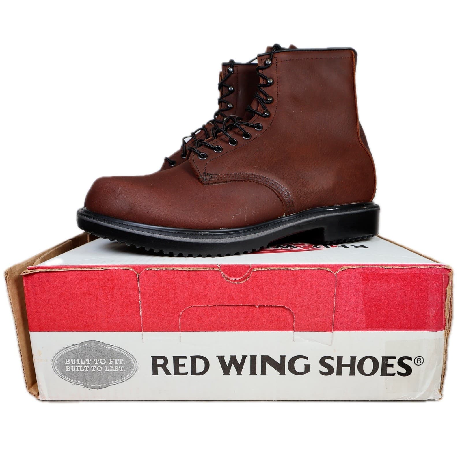Red Wing 1210 Work Boots Mens 12 E3 Brown Leather 8 Inch Thinsulate Made in USA