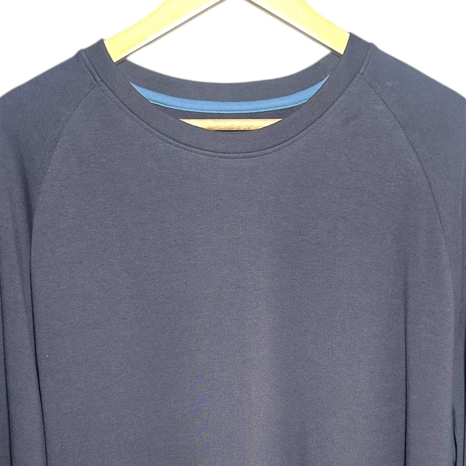 PD&C Mens Sweatshirt Crewneck Raglan Sleeve Navy Blue Size XXL