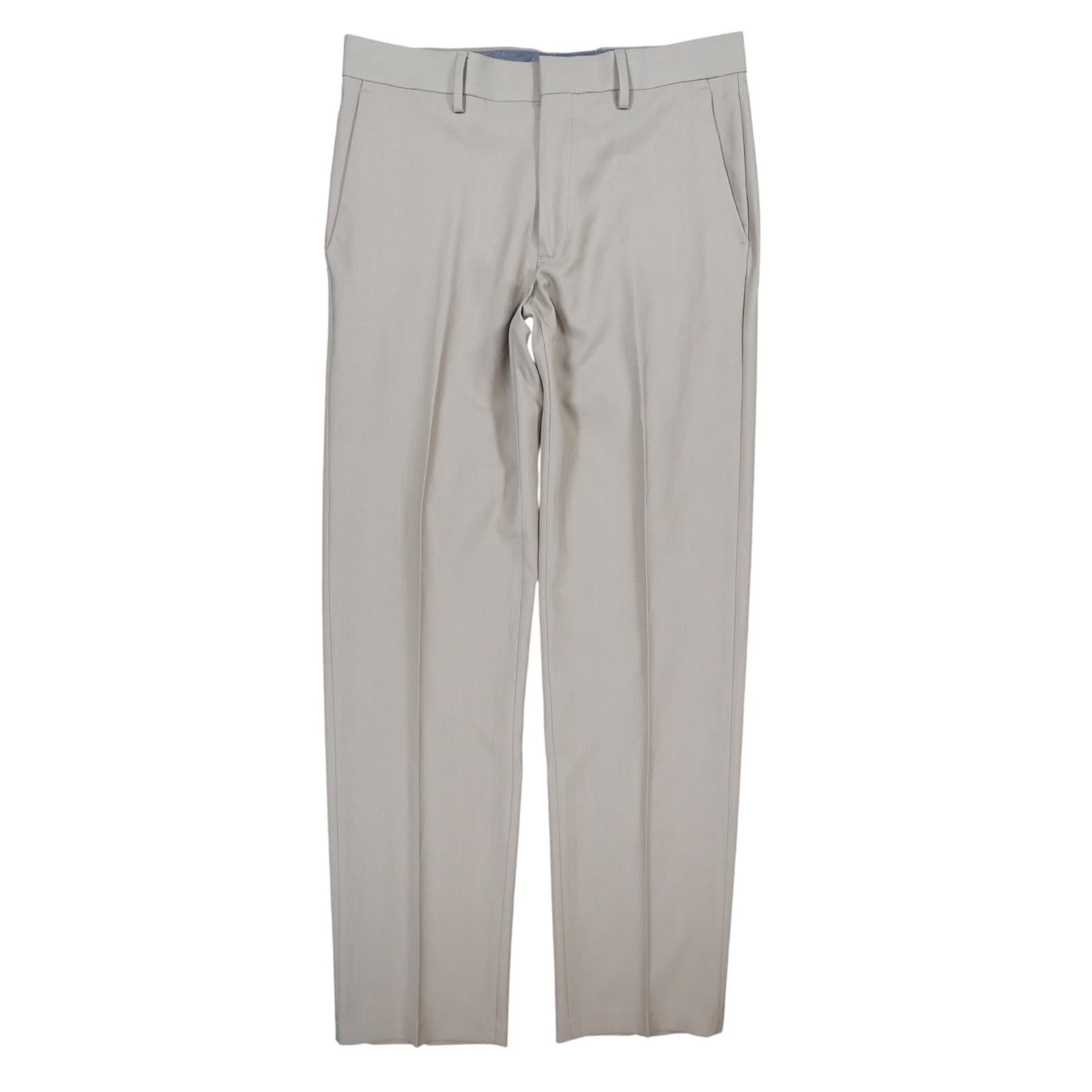 Haggar Dress Pants Mens 30x32 Tan Polyester Straight Fit Khaki Business Casual