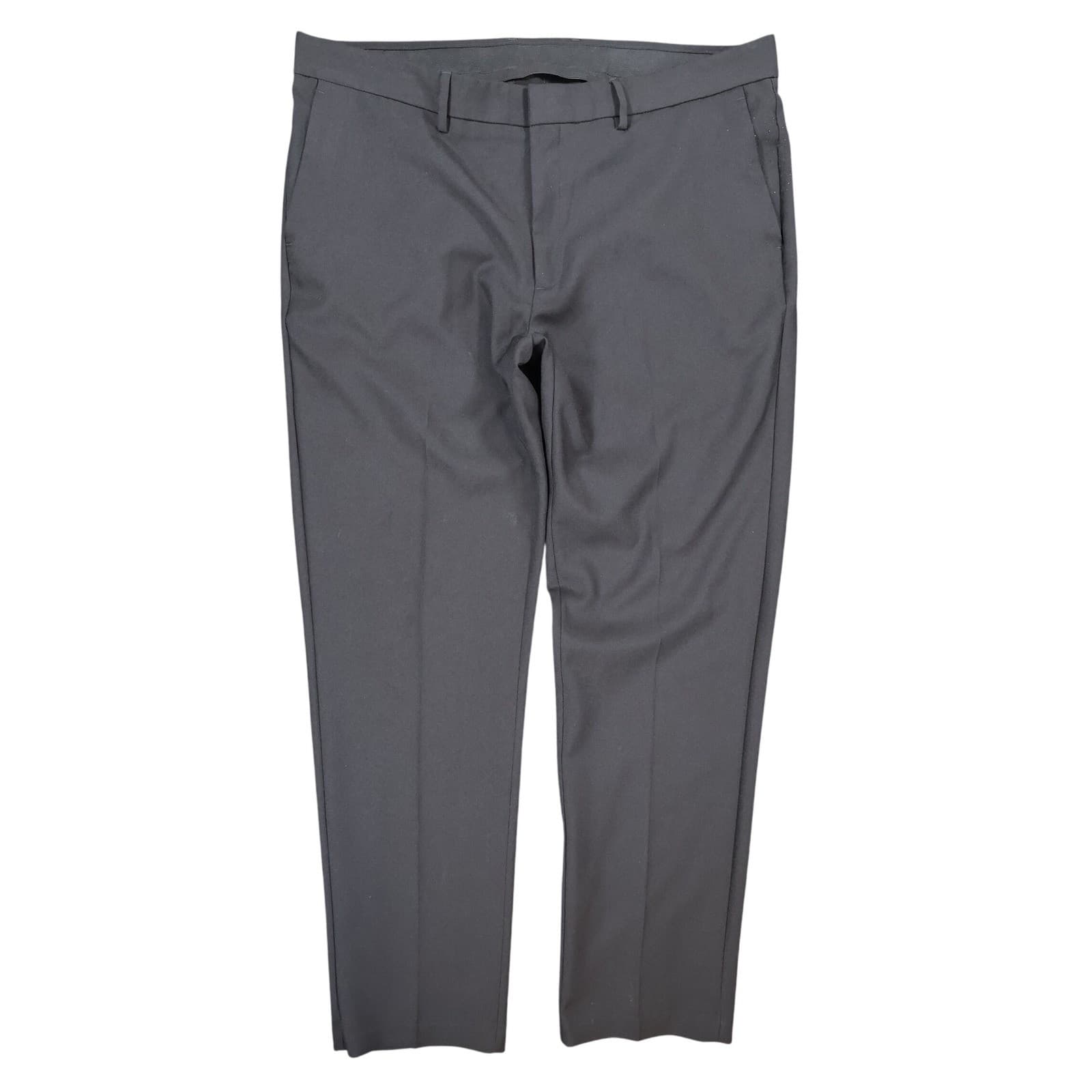 Kenneth Cole Performance Pant Mens 38x32 Black Recycled Polyester Slim Fit Dress