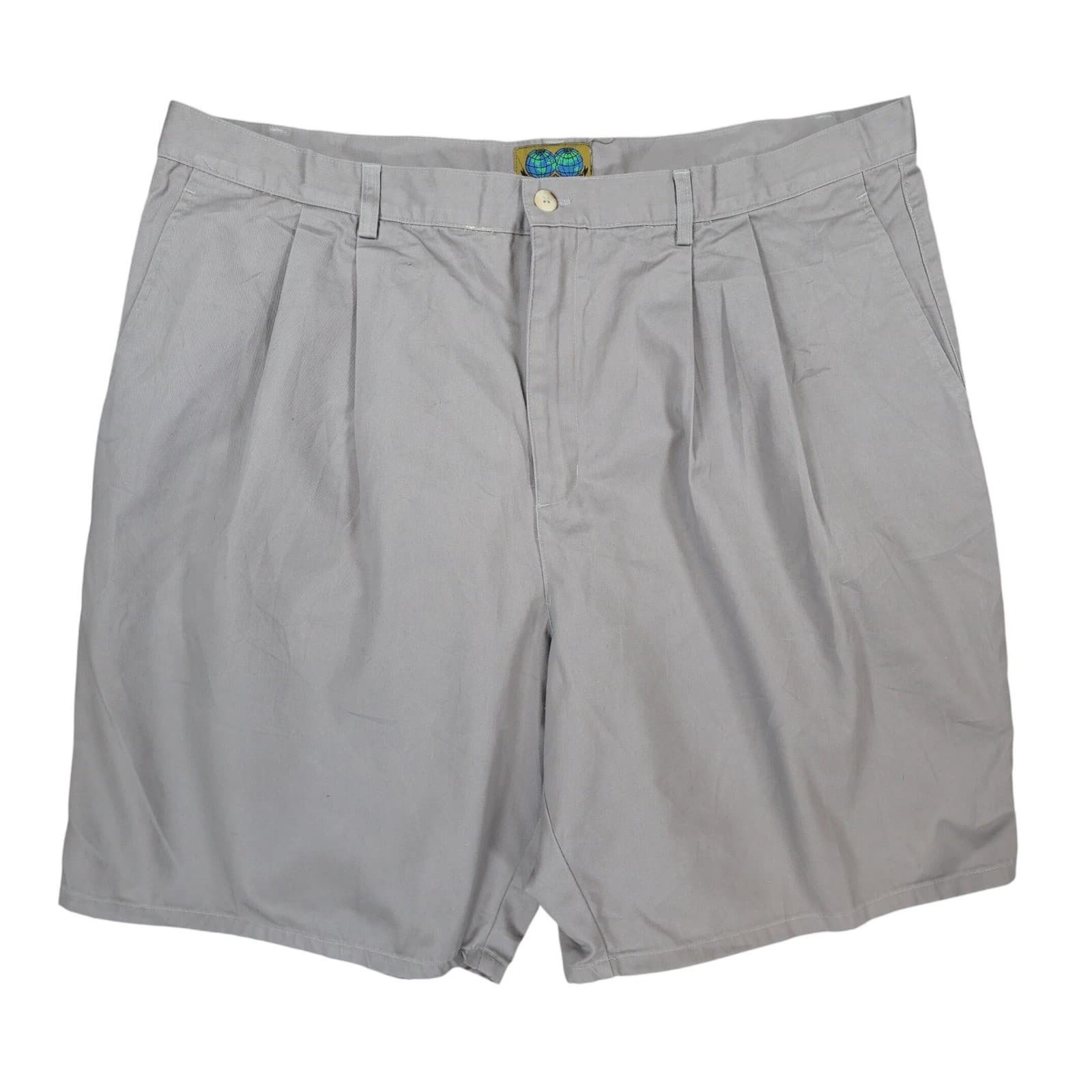 Native Habitat Planet Earth Pleated Shorts Mens 42 Gray Cotton Relaxed Casual