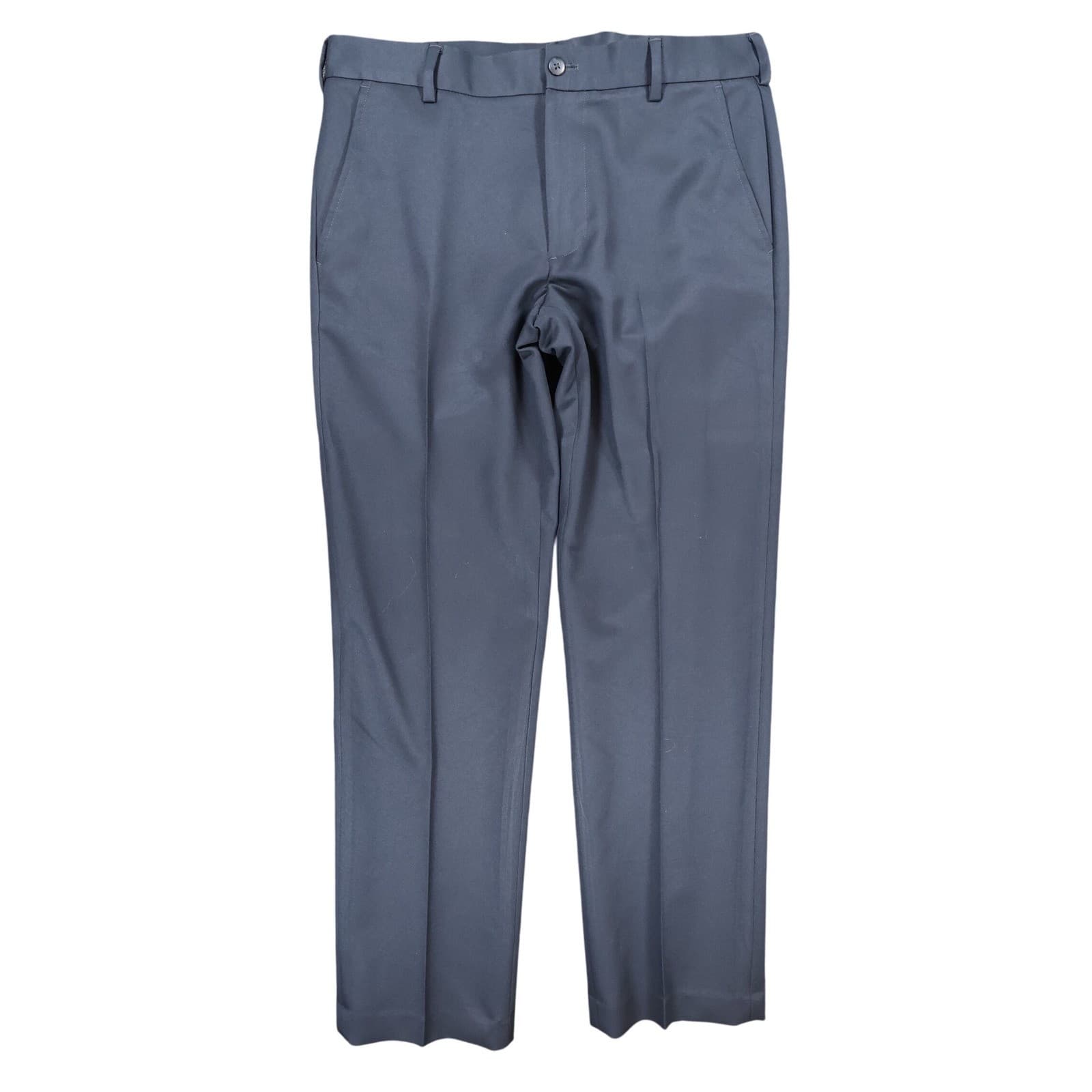 Van Heusen Traveler Dress Pants Mens 32/30 Navy Blue Polyester Straight Slacks