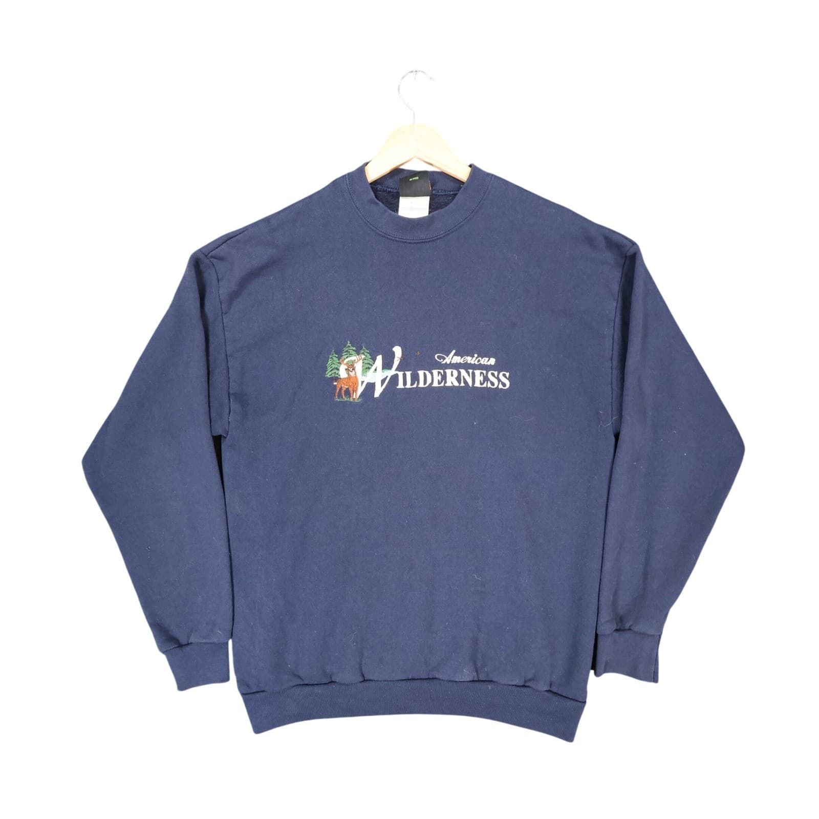 TSI Sweatshirt Mens Large Navy Blue Cotton Blend American Wilderness Graphic