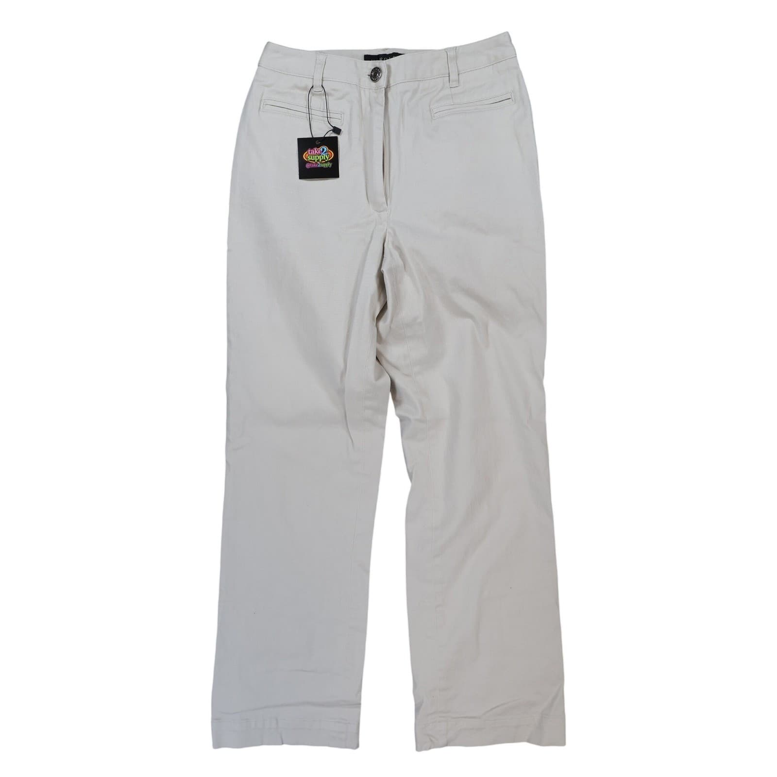 Harold's Chino Pants Womens 0 Beige Cotton Stretch Straight Leg Classic Trousers