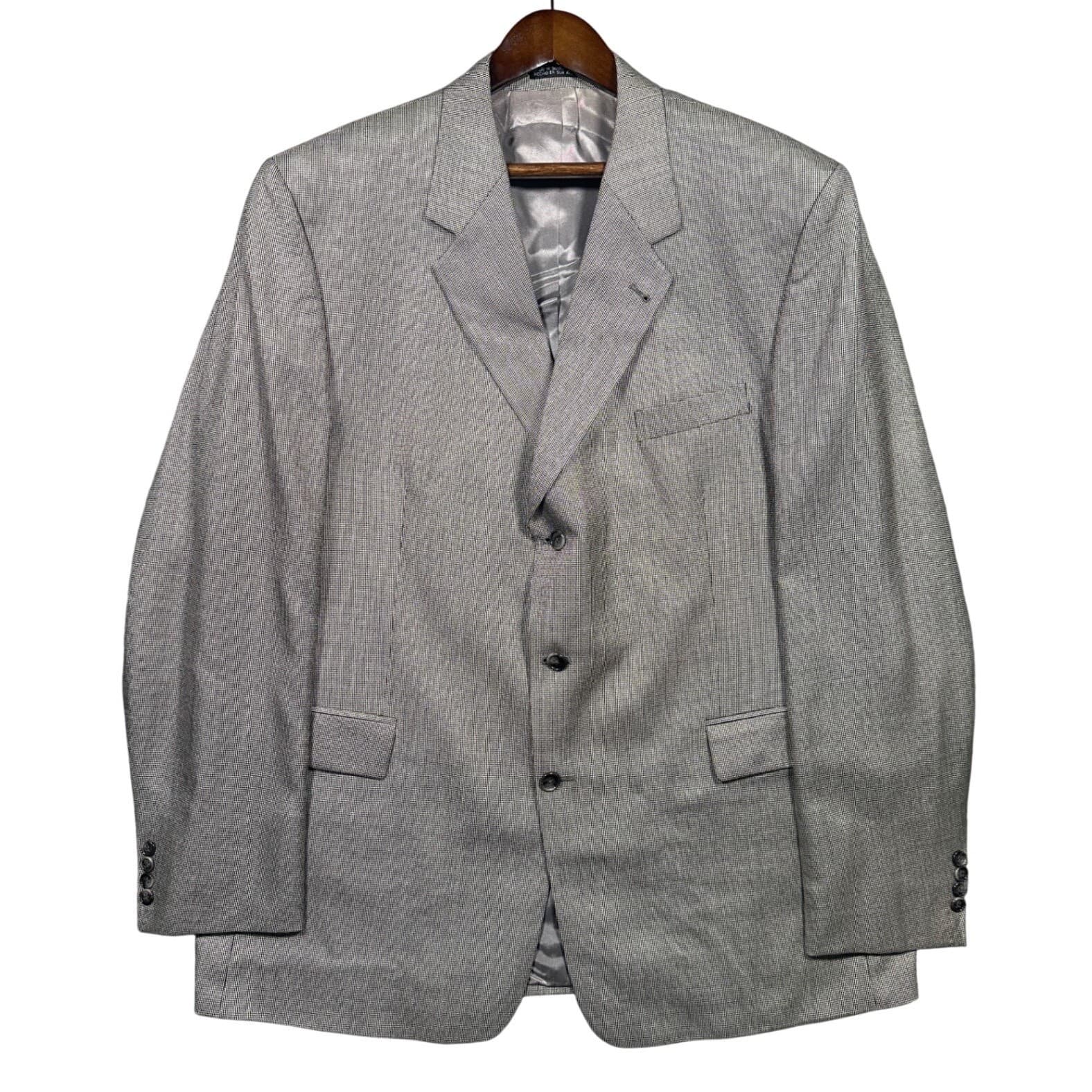 Stafford Executive Blazer Mens 48L Grey 3-Button Sport Coat Patterned
