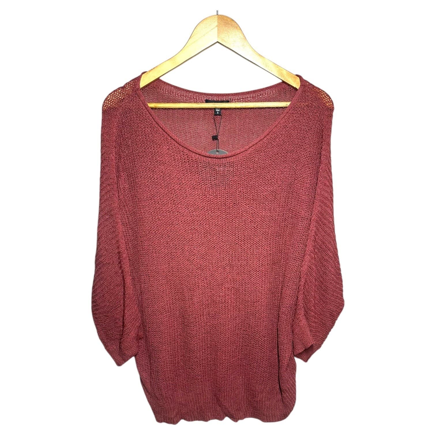 Mitttoshop Women's Knit Sweater Loose Fit Dolman Sleeve Coral Size S