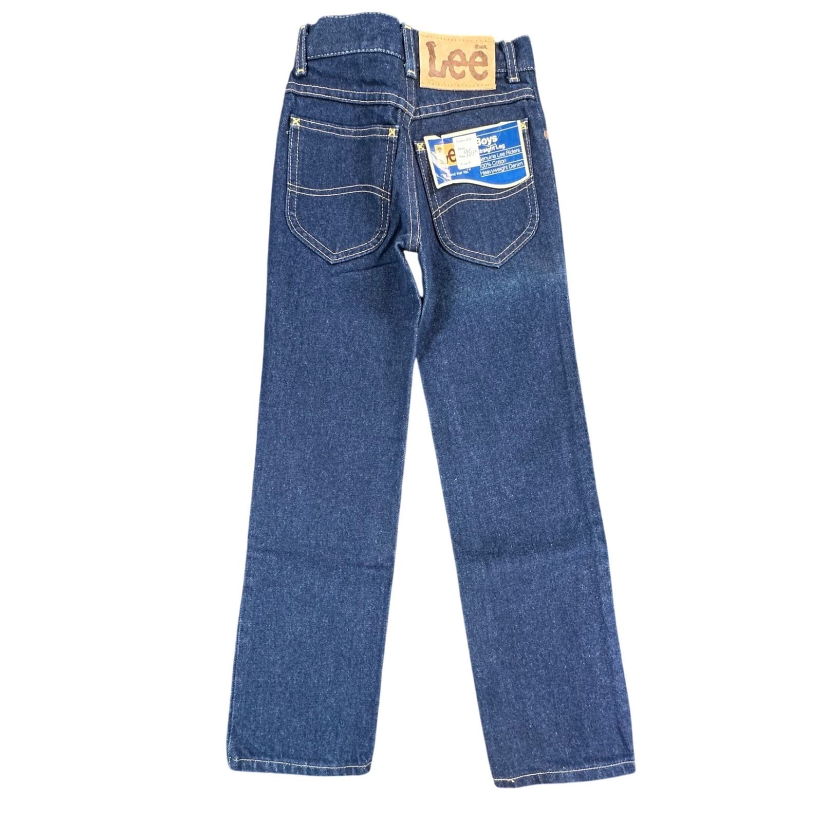 Lee Straight Leg Jeans Boys 9 Slim Blue Denim Vintage 80s 90s Made in USA NOS