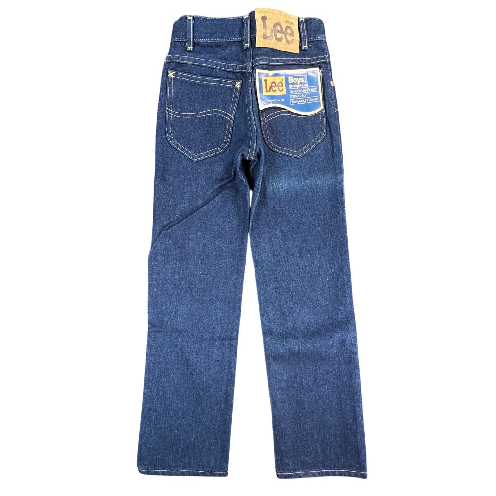 Lee Straight Leg Jeans Boys Size 6 Blue Cotton Vintage 80s NOS Genuine Riders